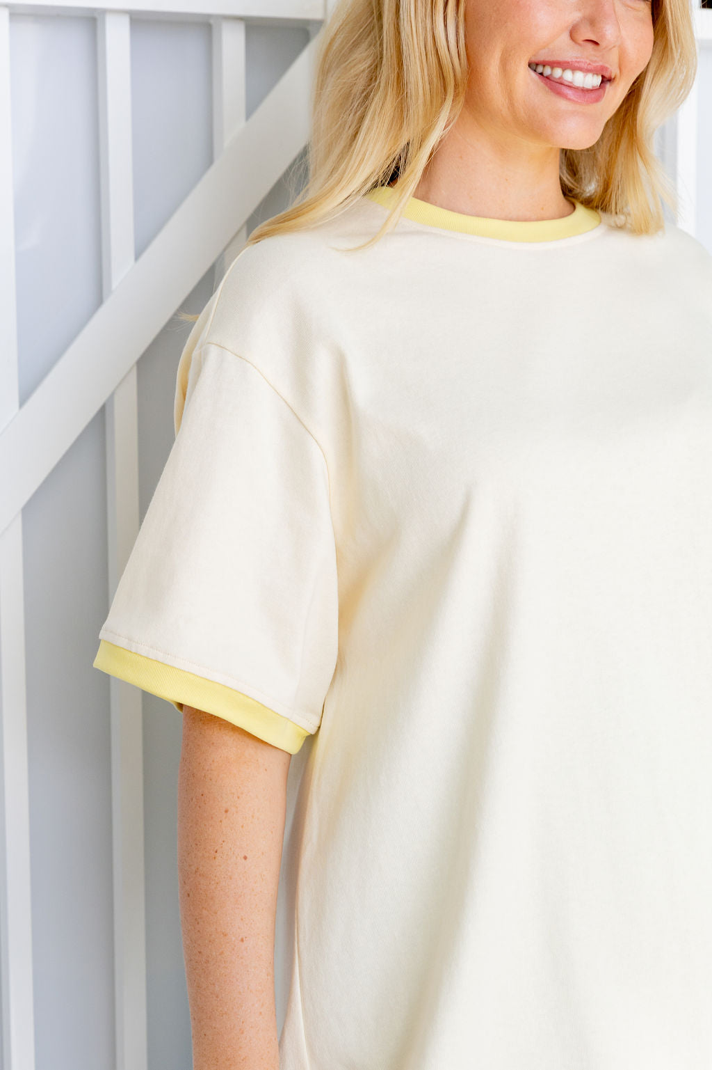 Nikita Heavyweight Cotton Tee in Butter Contrast