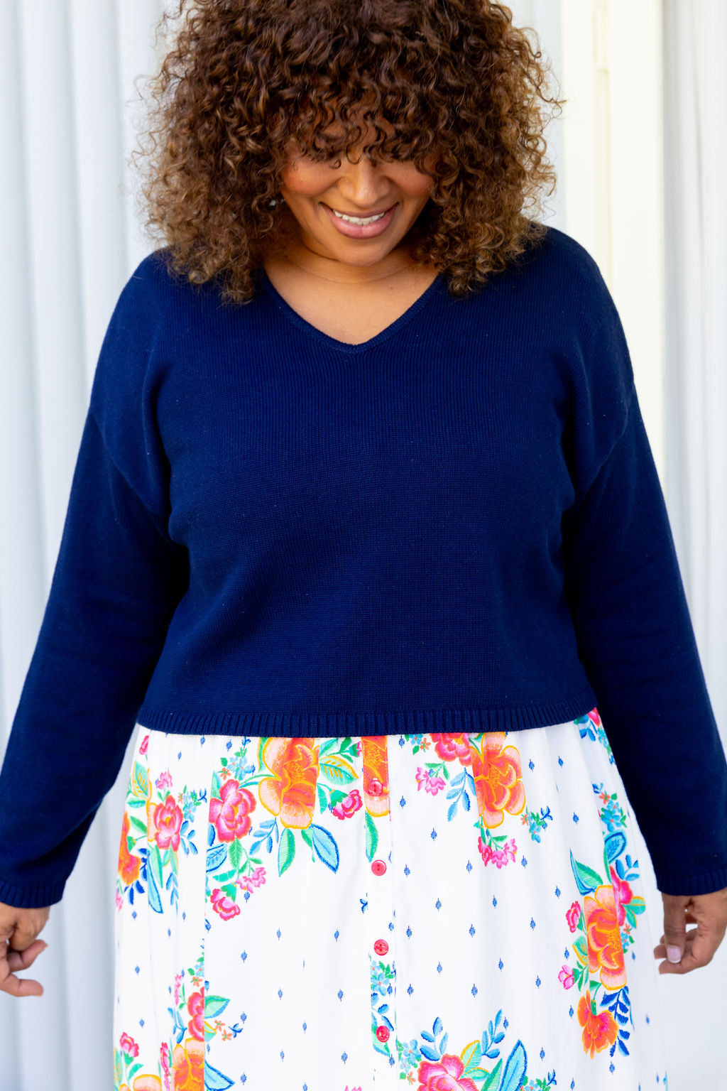 Blakely Crop Knit in Navy