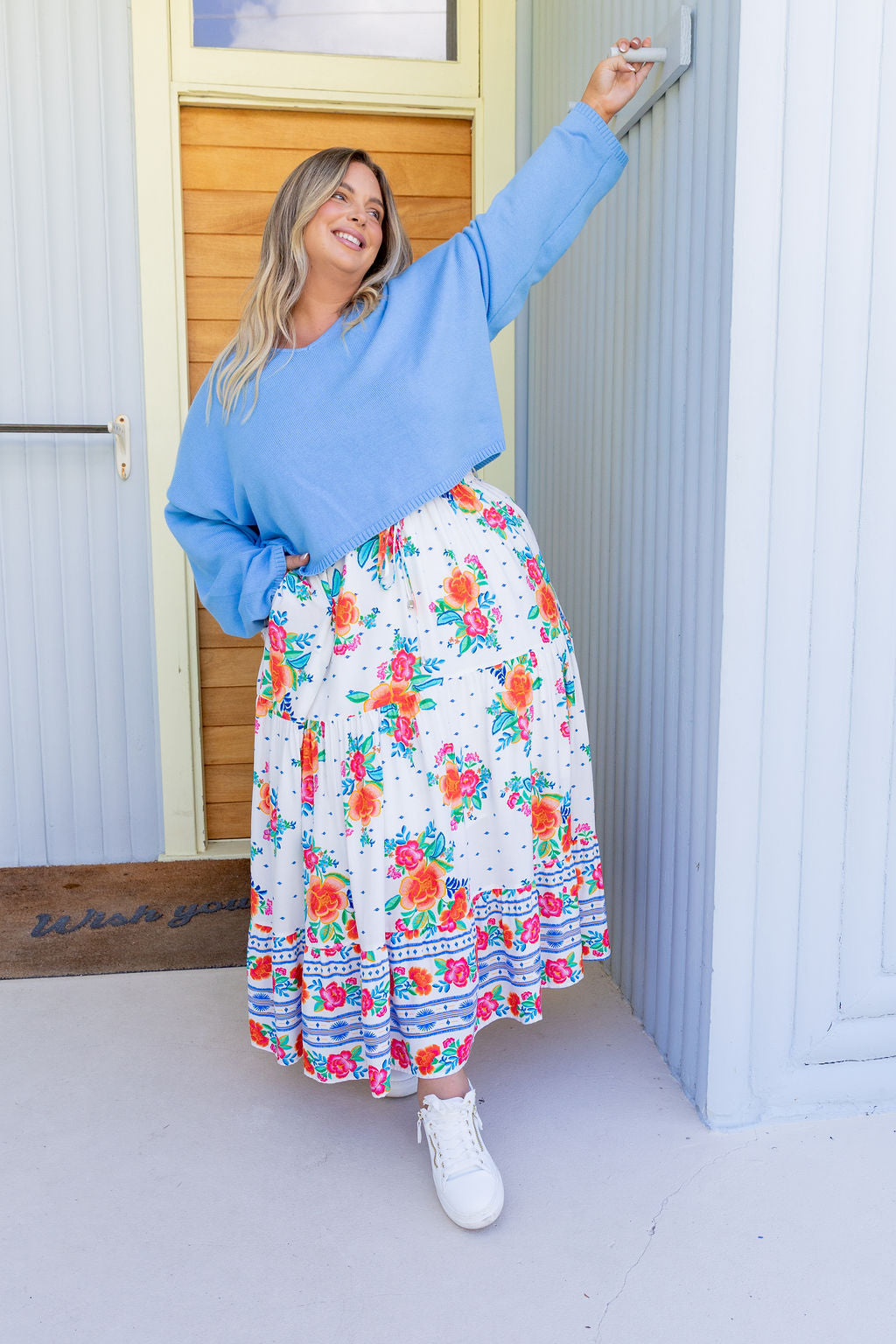 Blakely Crop Knit in Cornflower Blue