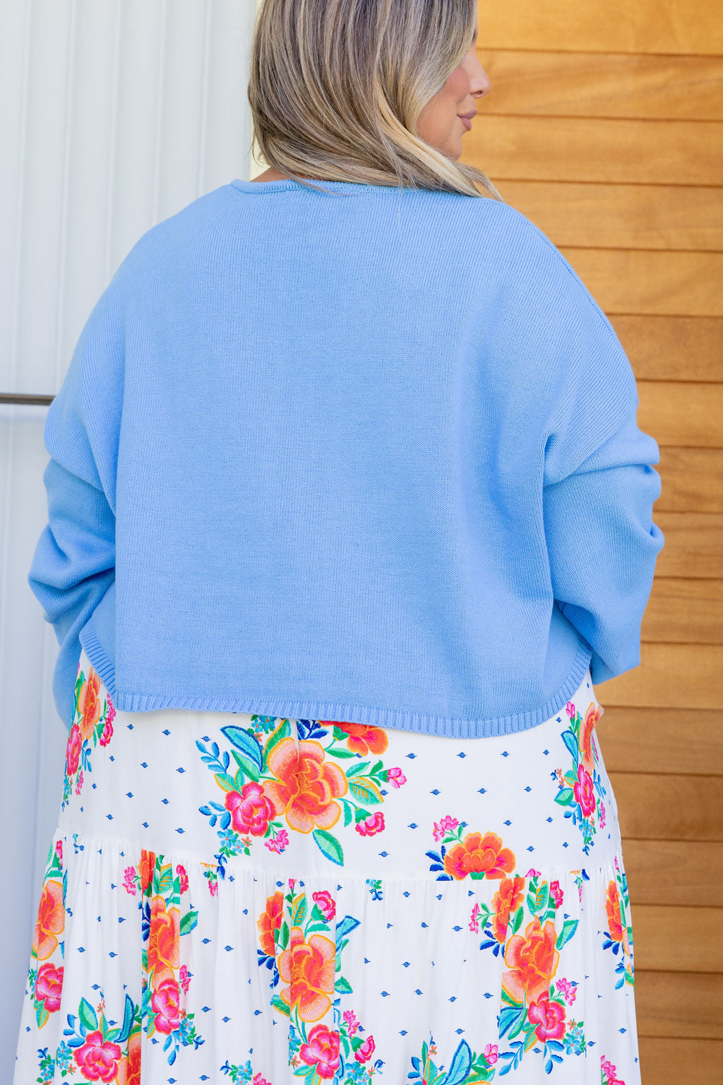 Blakely Crop Knit in Cornflower Blue