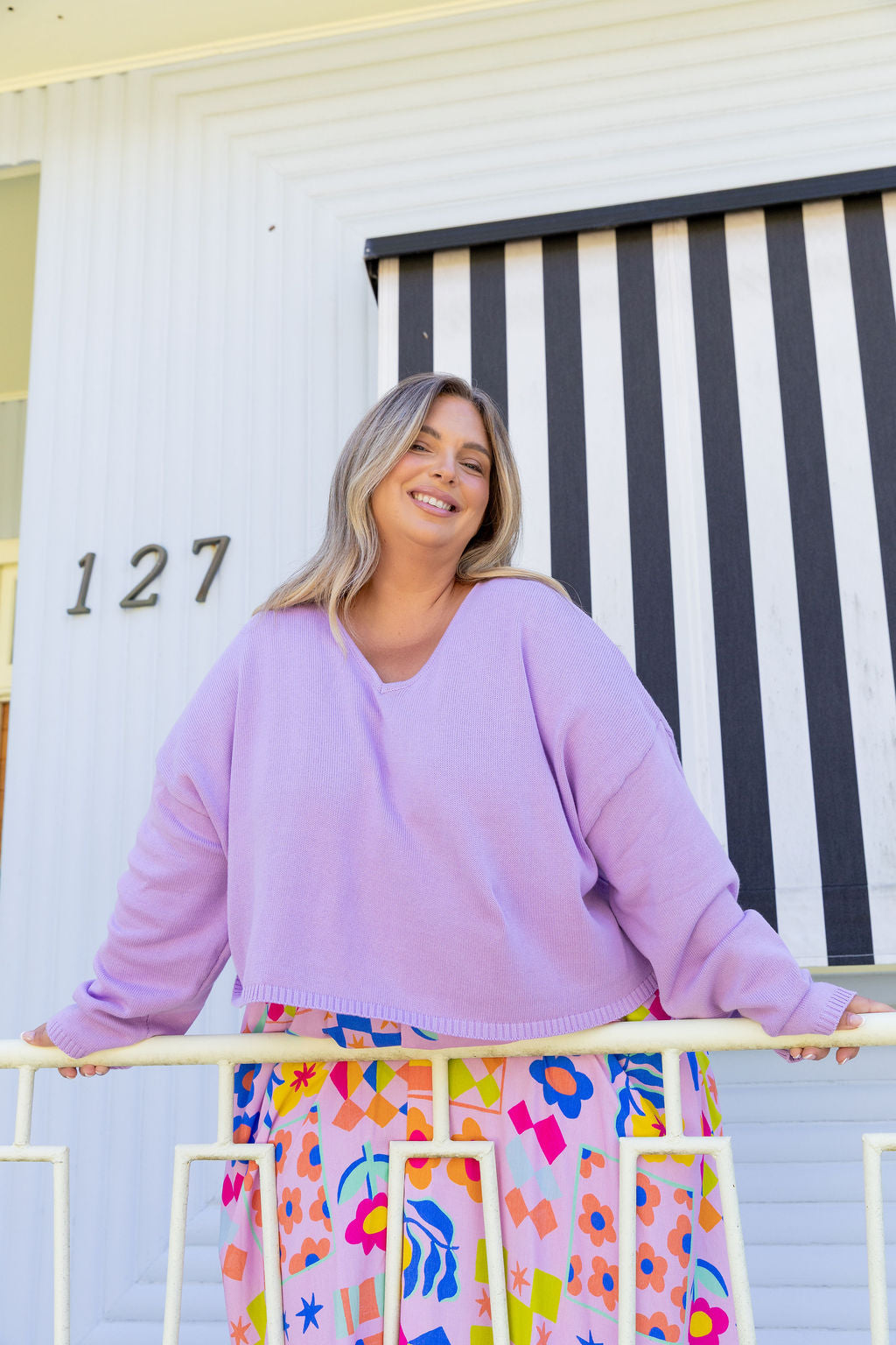 Blakely Crop Knit in Lilac