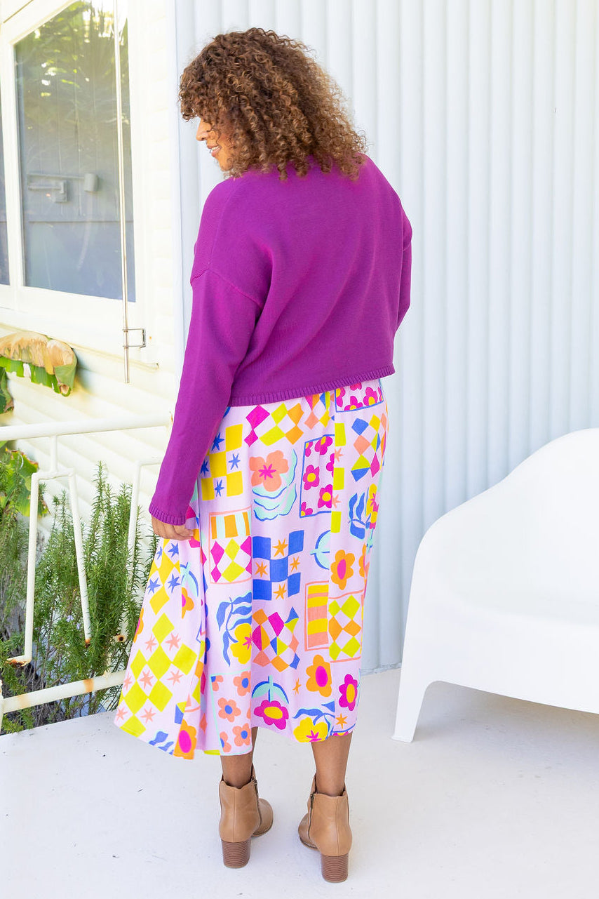 Blakely Crop Knit in Grape
