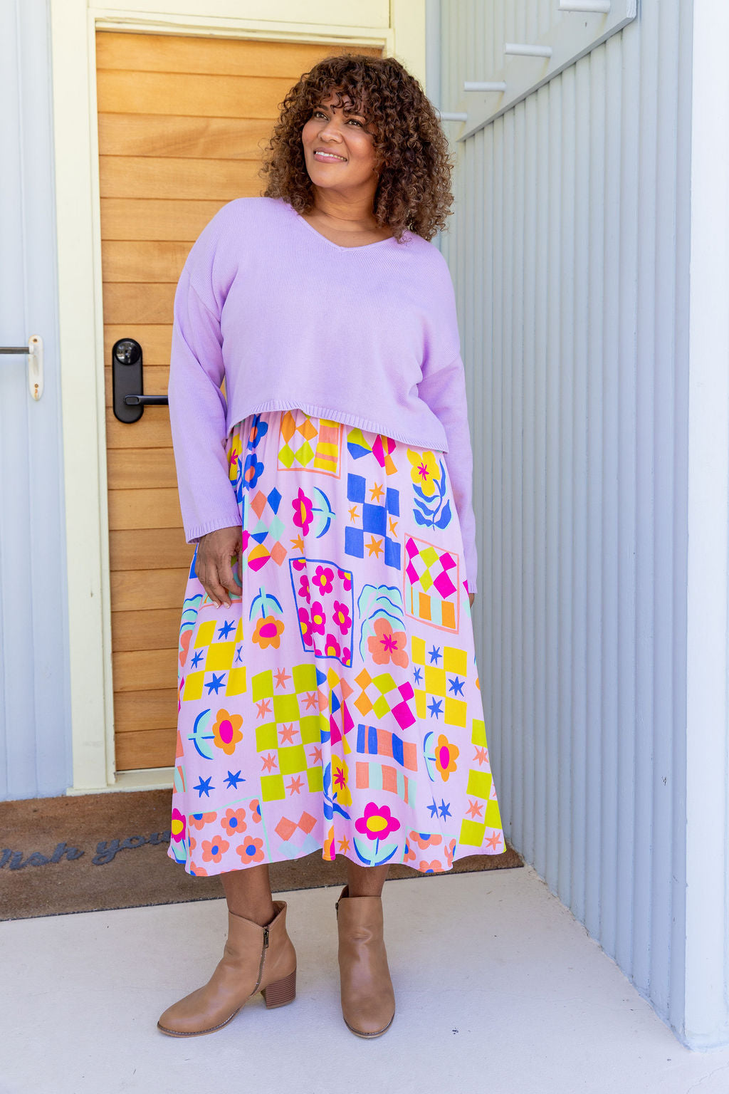 Blakely Crop Knit in Lilac