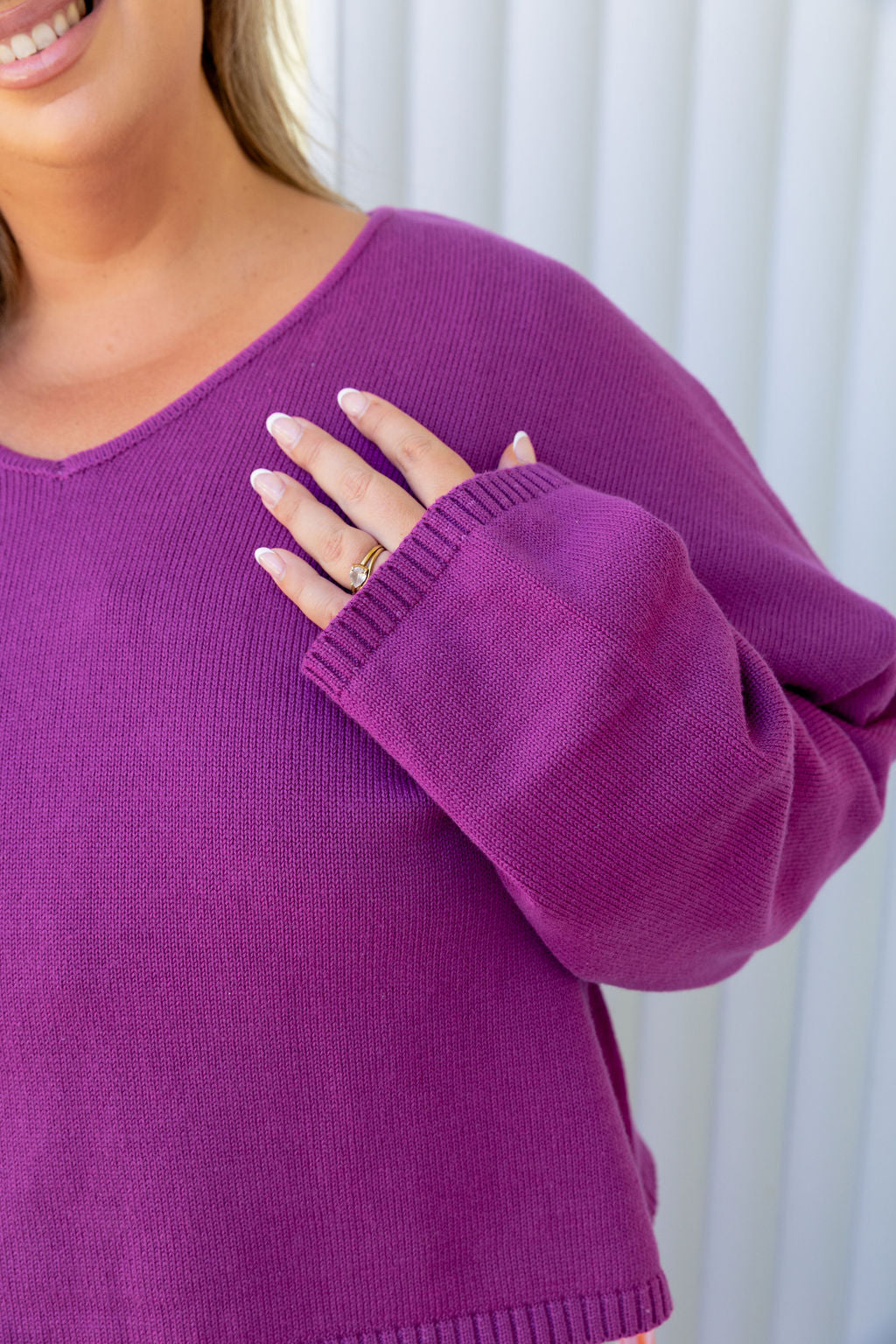 Blakely Crop Knit in Grape