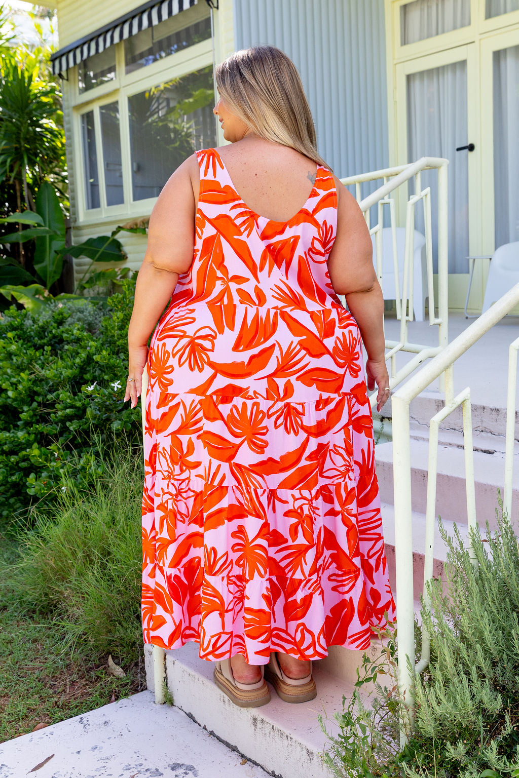 Ronnie Maxi Dress in Blush Fern