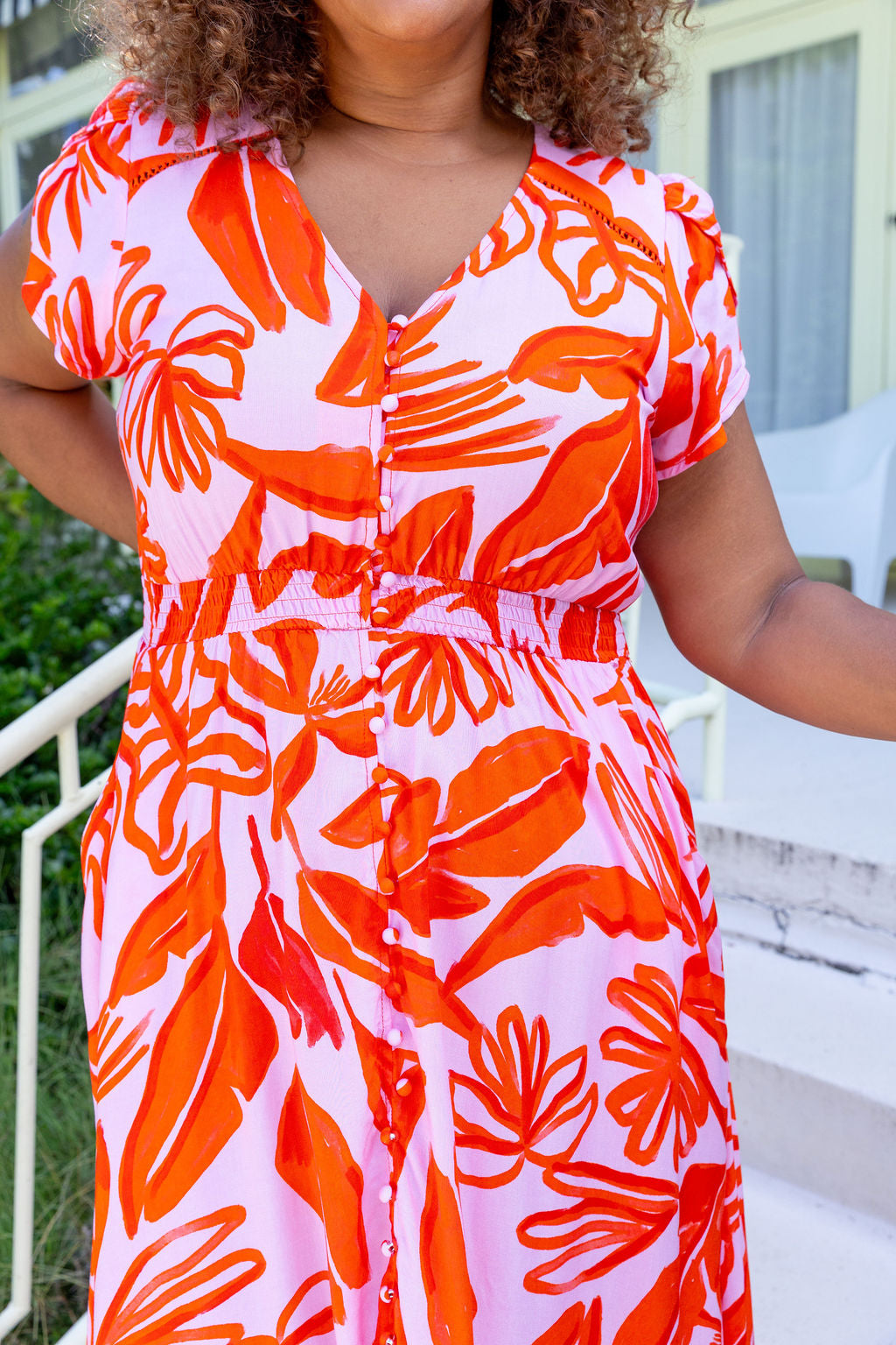 Louisa Maxi Dress in Blush Fern