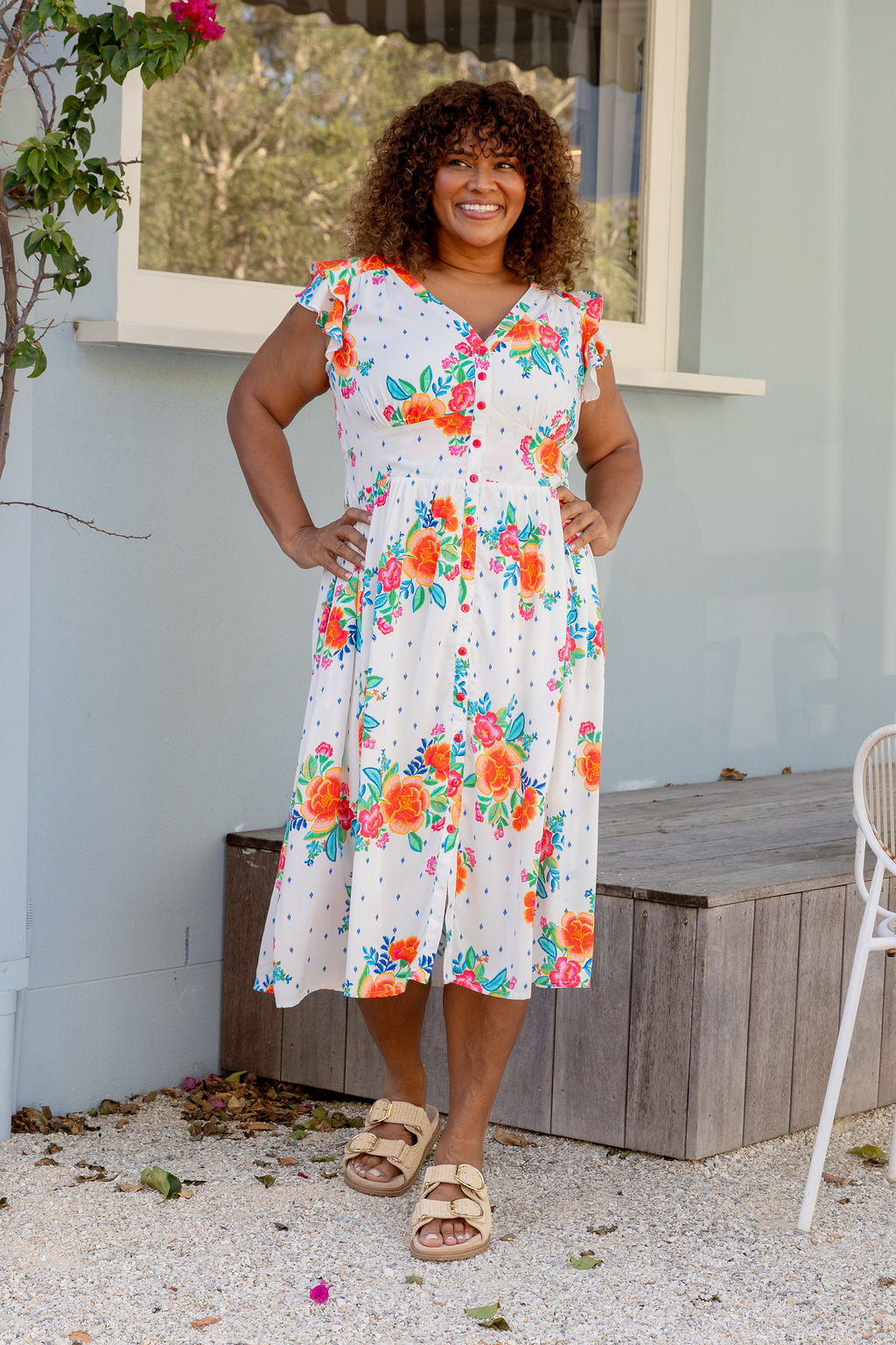 Chelsea Midi Dress in Frida