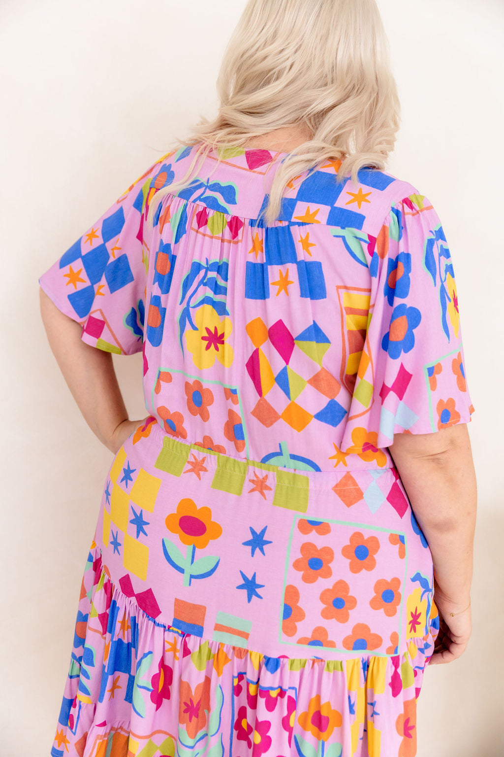 Charlie Dress in Checkerboard Petals