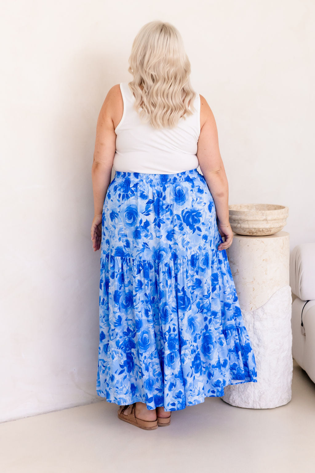 Carrie Skirt In Blue Roses