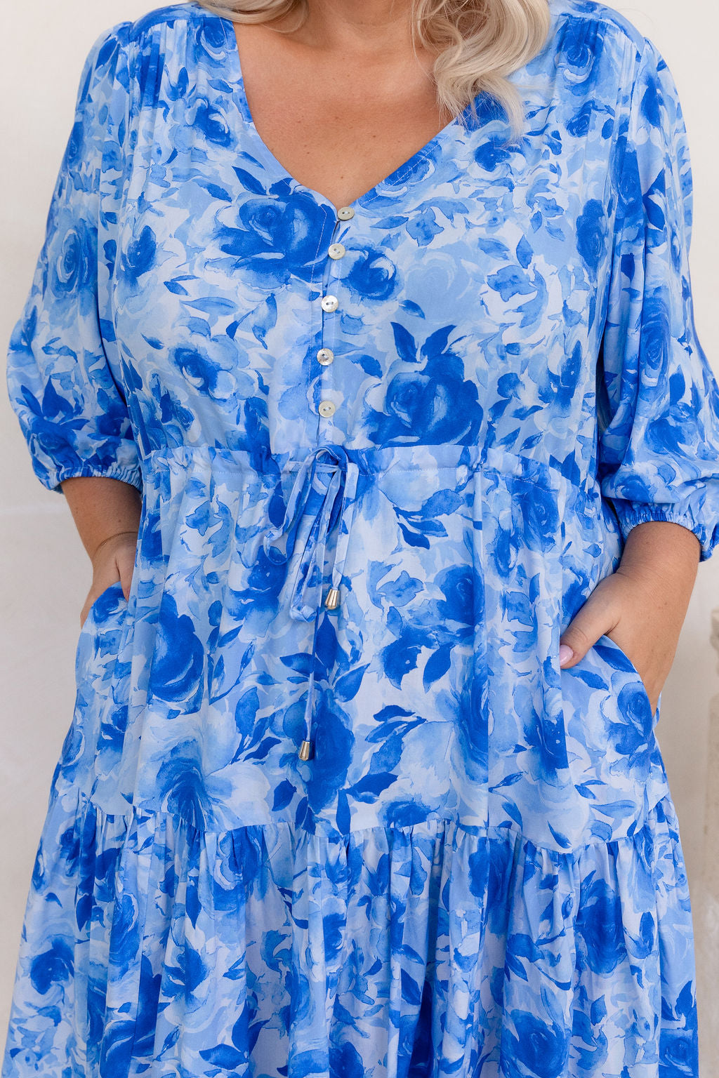 Ziggy Dress in Blue Roses