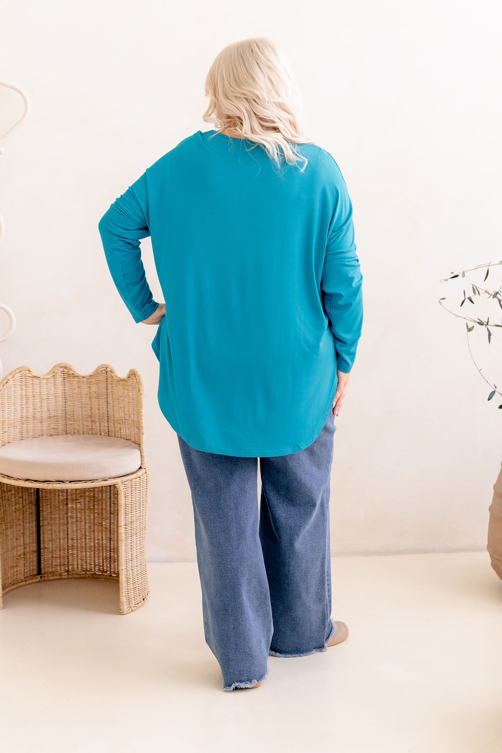 Jasper Jersey Top in Turquoise