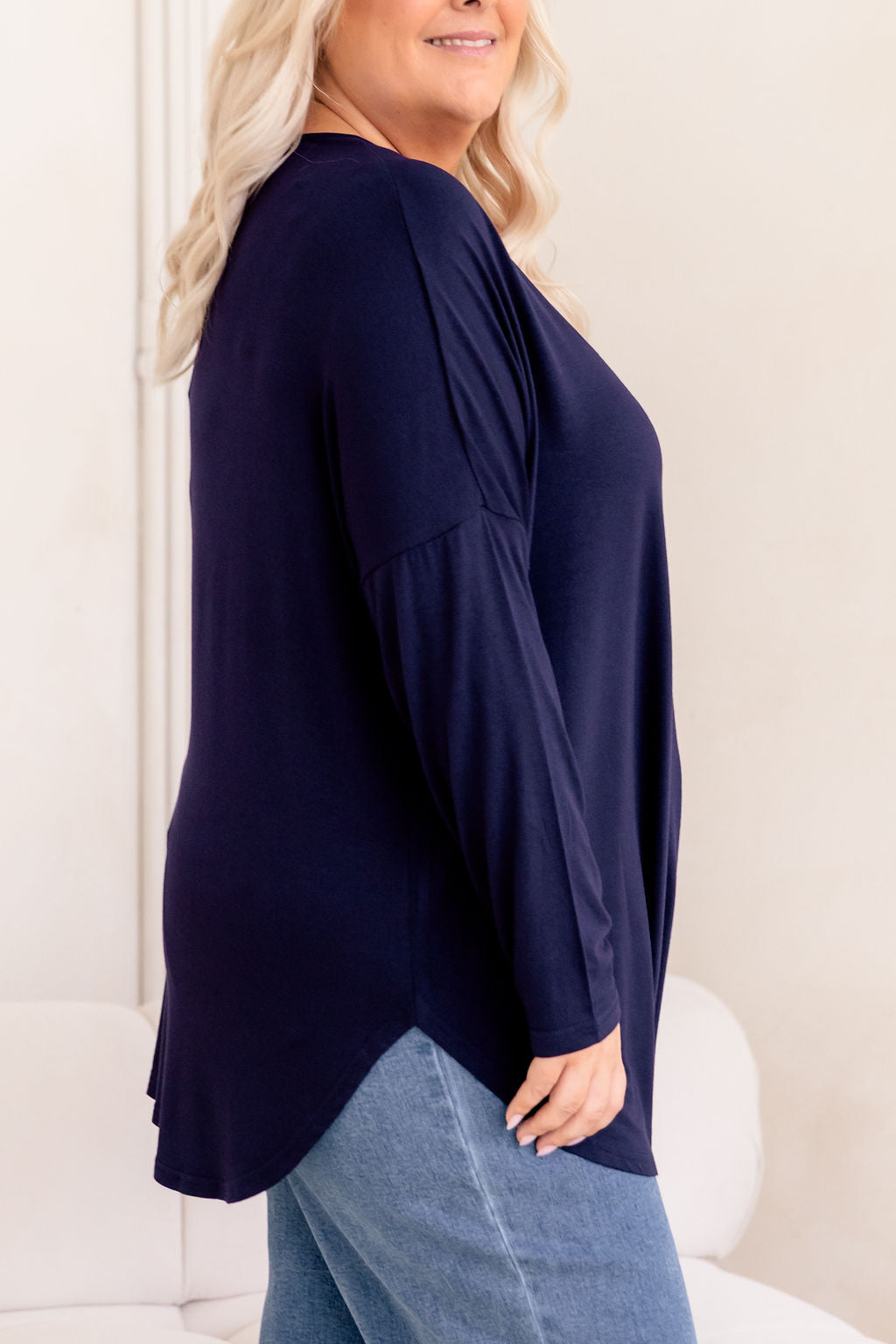 Jasper Jersey Top in Navy
