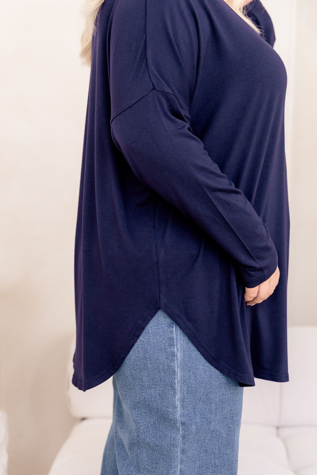 Jasper Jersey Top in Navy