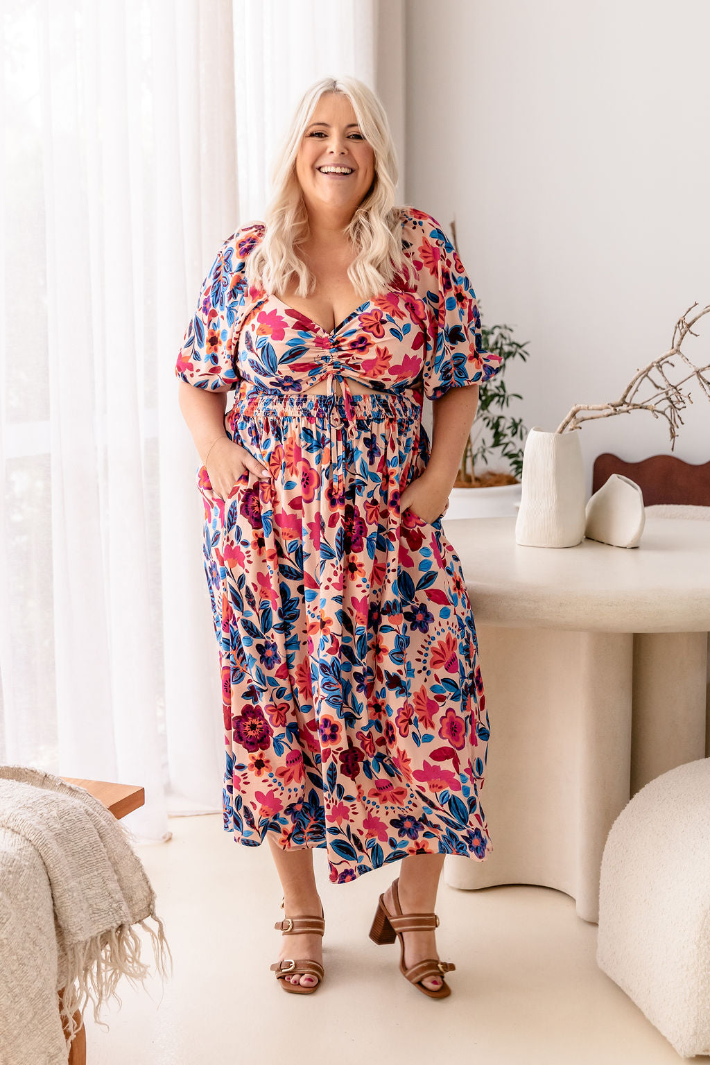 Pippa Cut Out Dress in Jardin