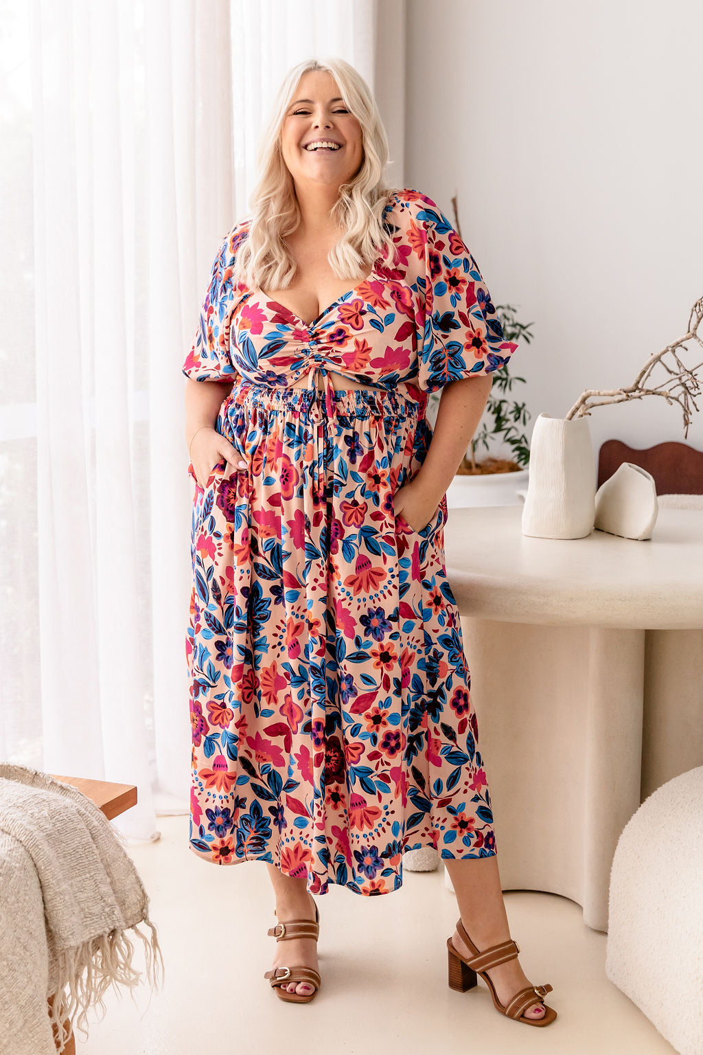 Pippa Cut Out Dress in Jardin