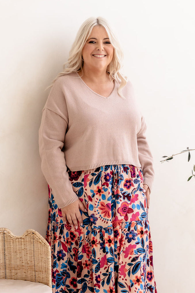 Blakely Crop Knit in Champagne