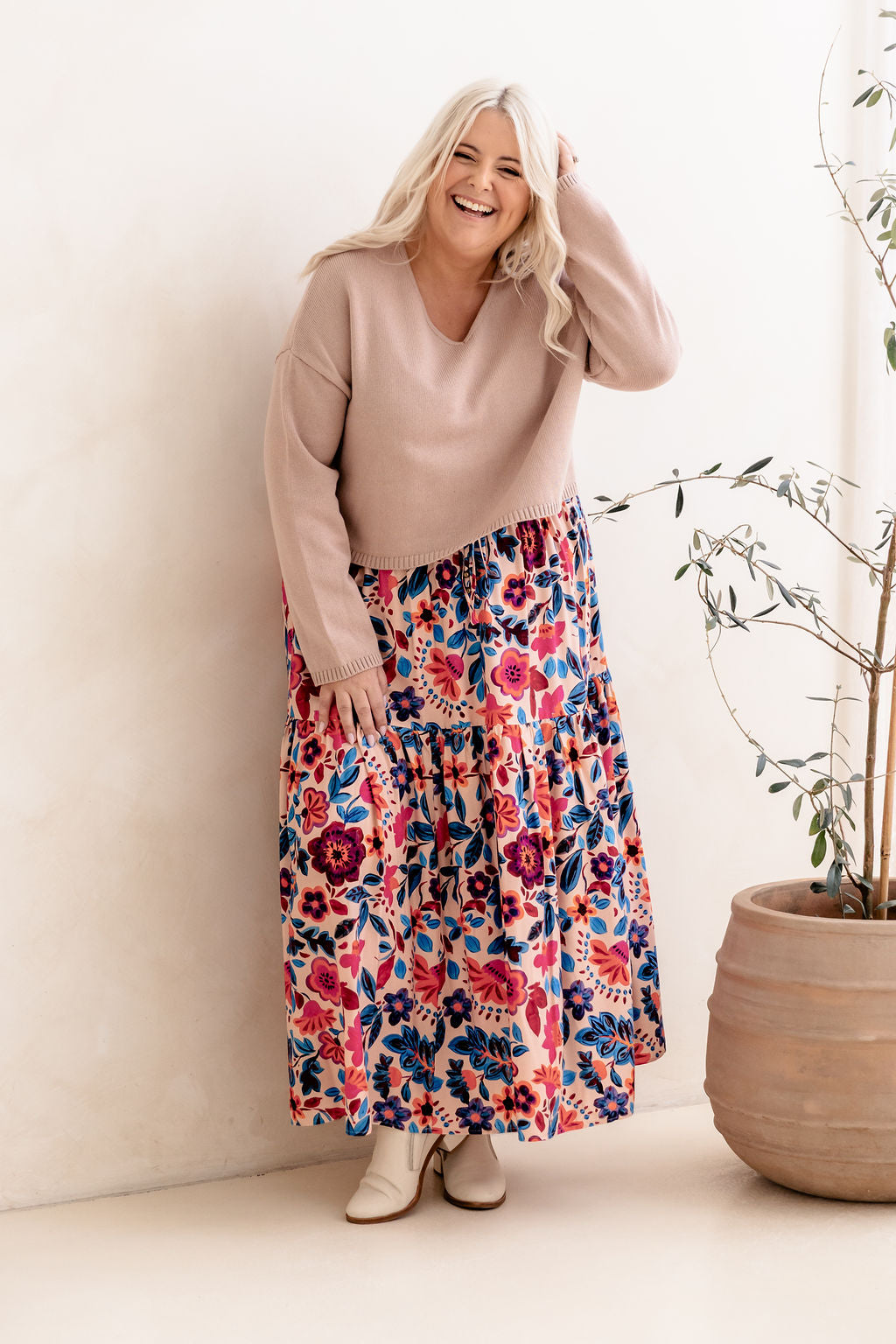Blakely Crop Knit in Champagne