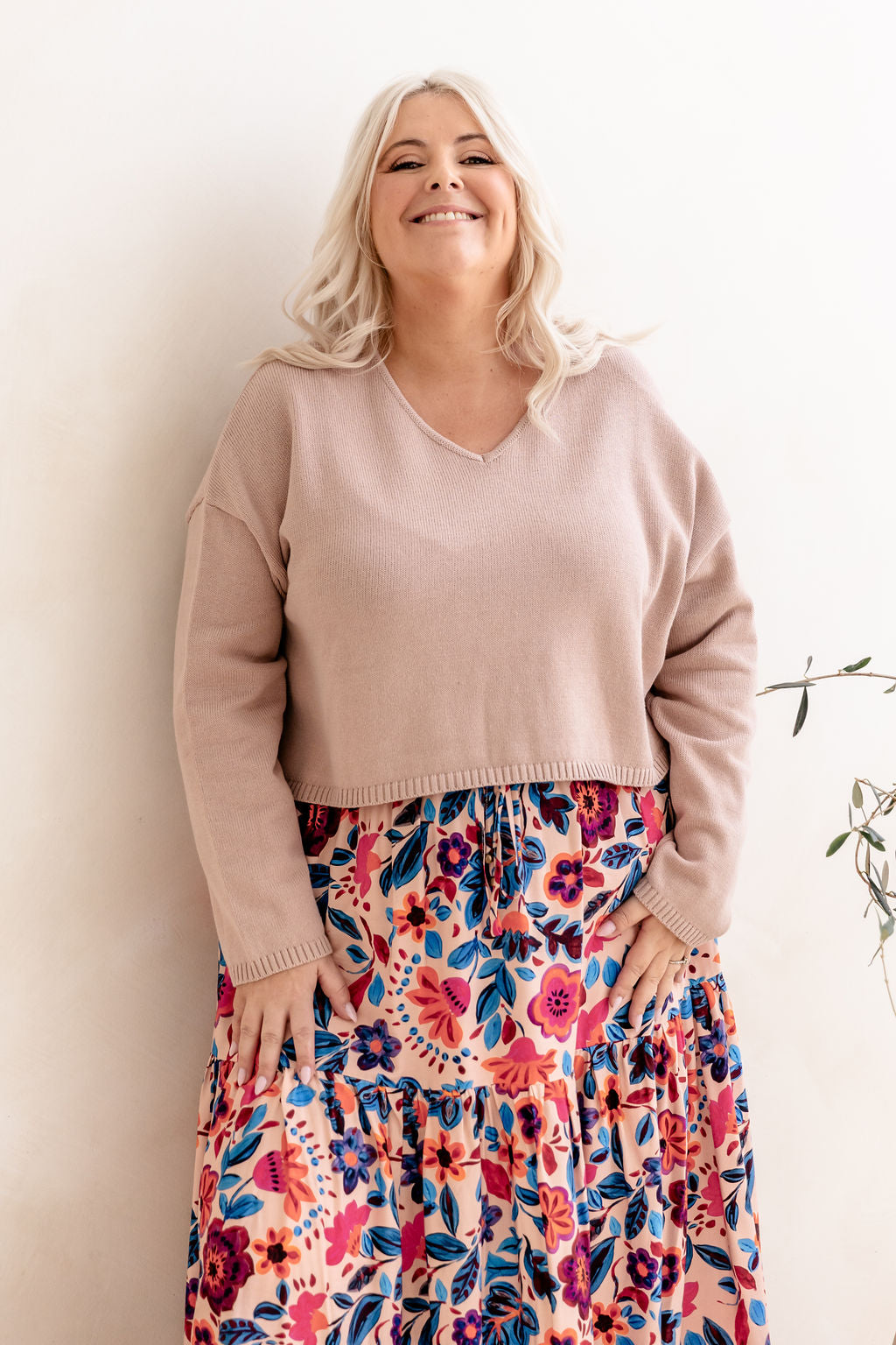 Blakely Crop Knit in Champagne