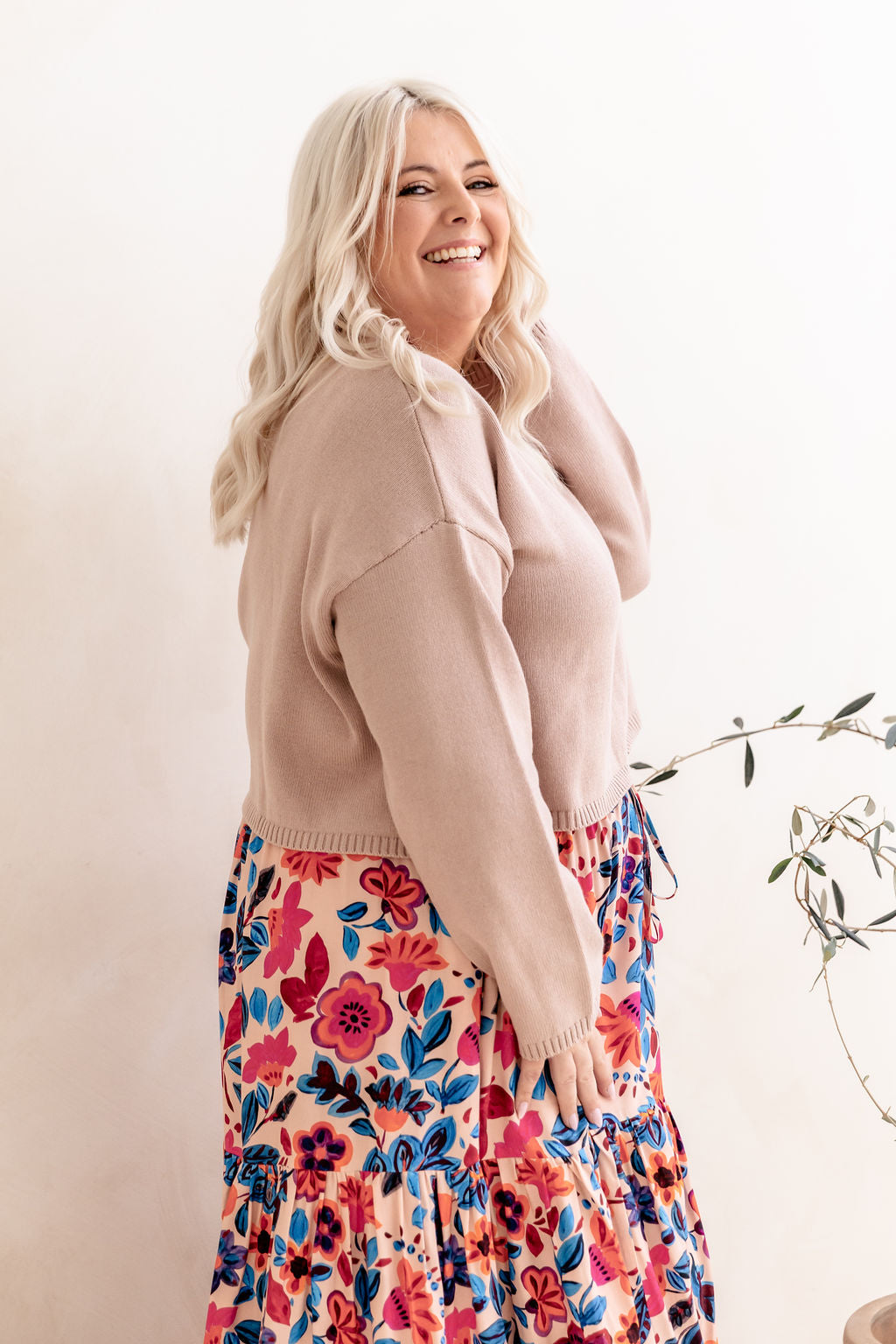 Blakely Crop Knit in Champagne