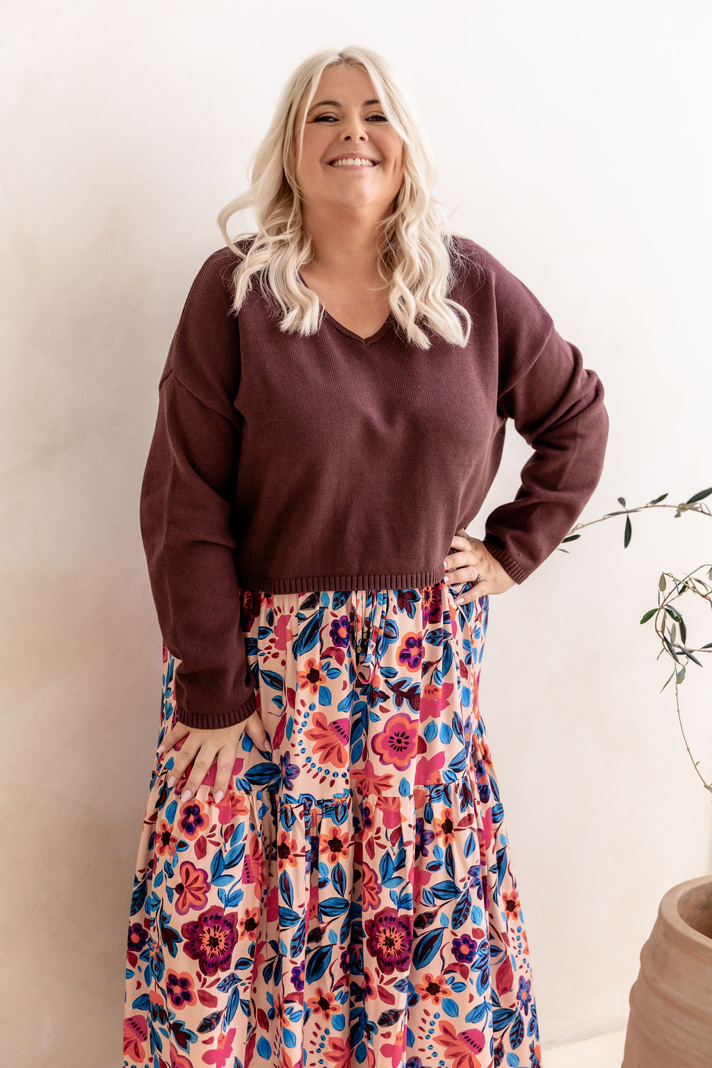 Blakely Crop Knit in Chocolate