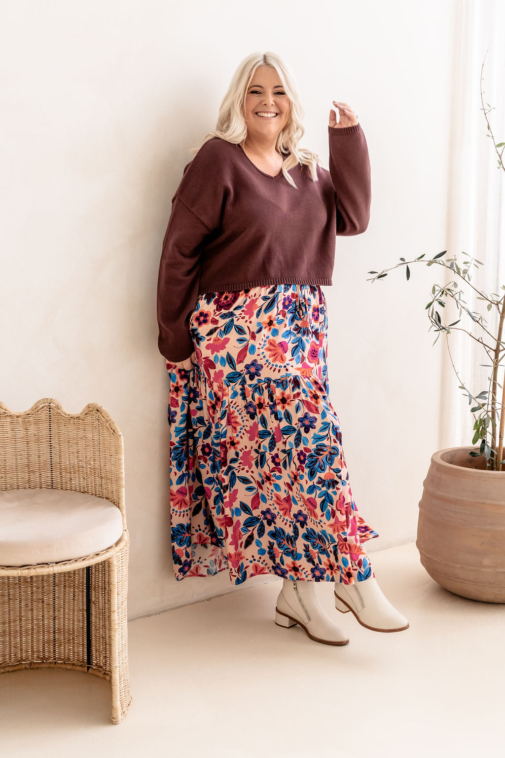 Blakely Crop Knit in Chocolate