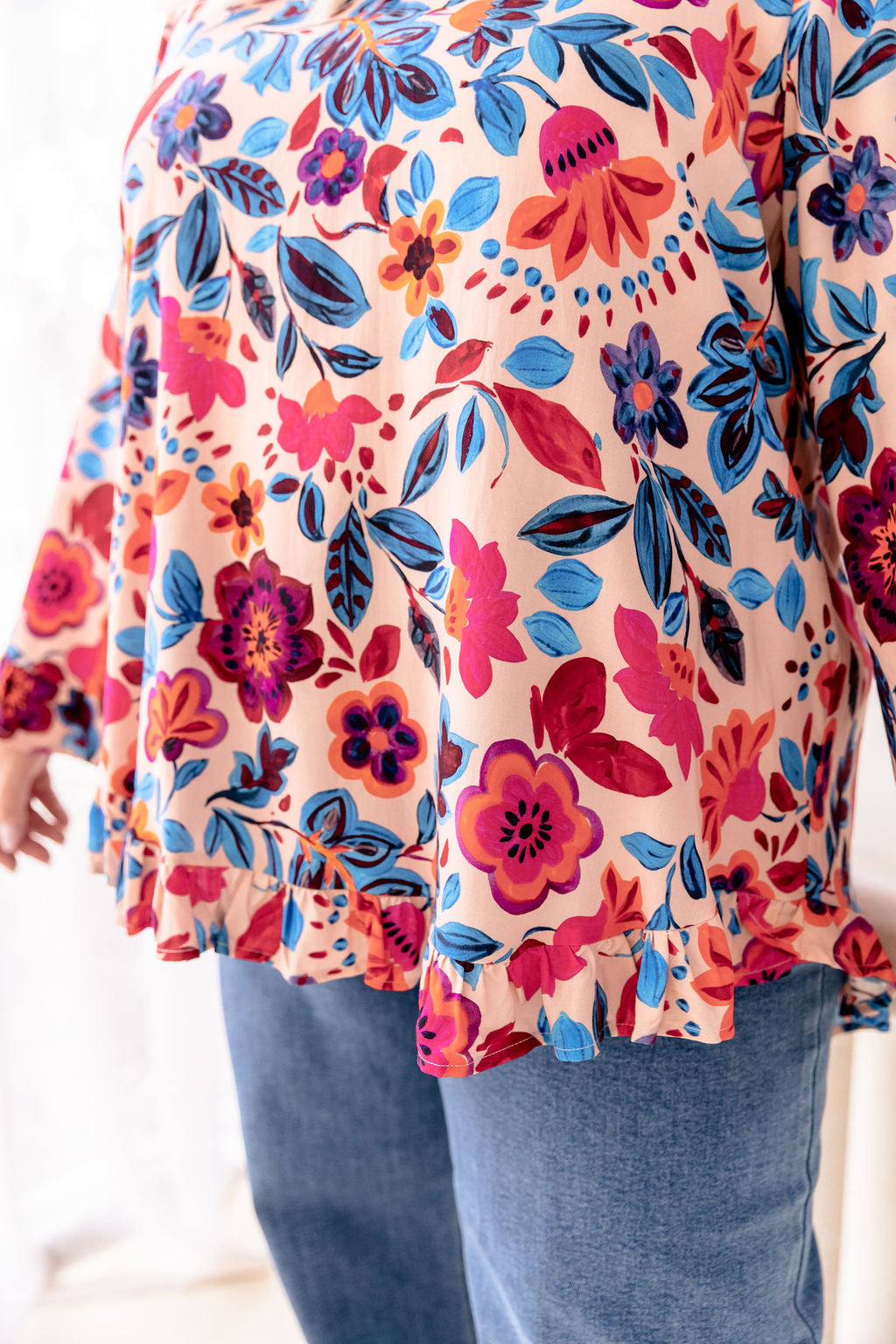 Natalie Long Sleeve Top in Jardin