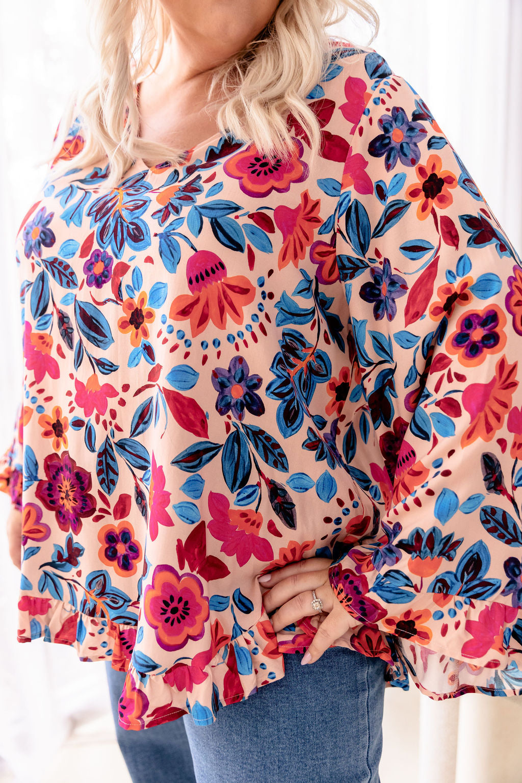 Natalie Long Sleeve Top in Jardin