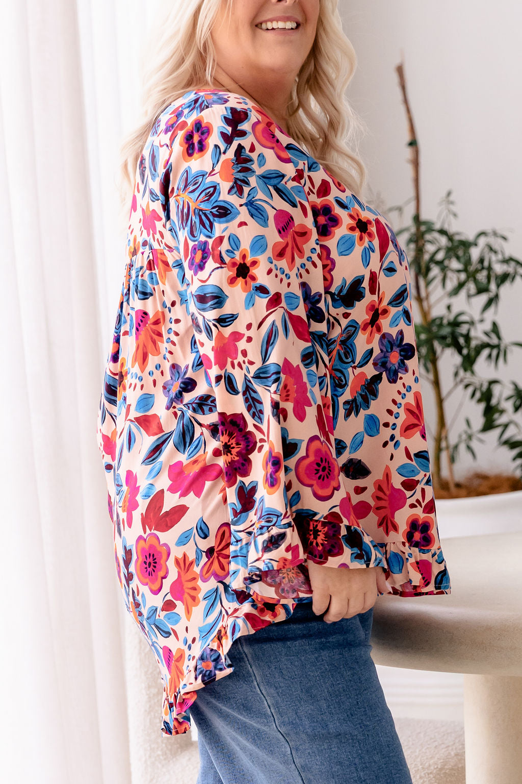 Natalie Long Sleeve Top in Jardin