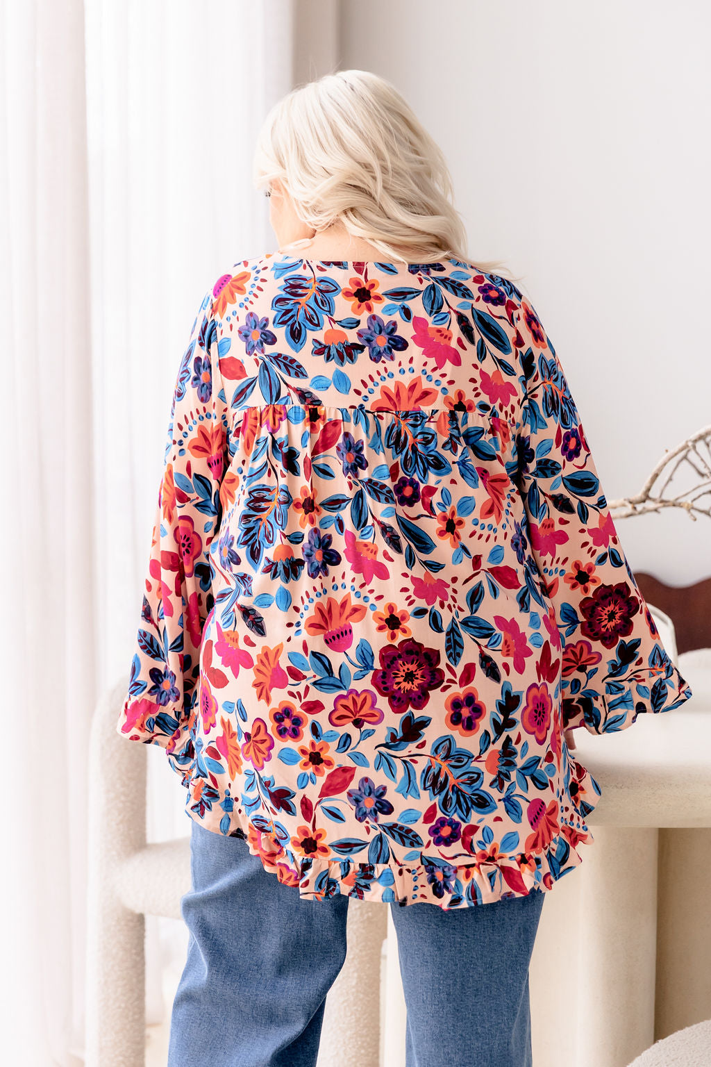 Natalie Long Sleeve Top in Jardin