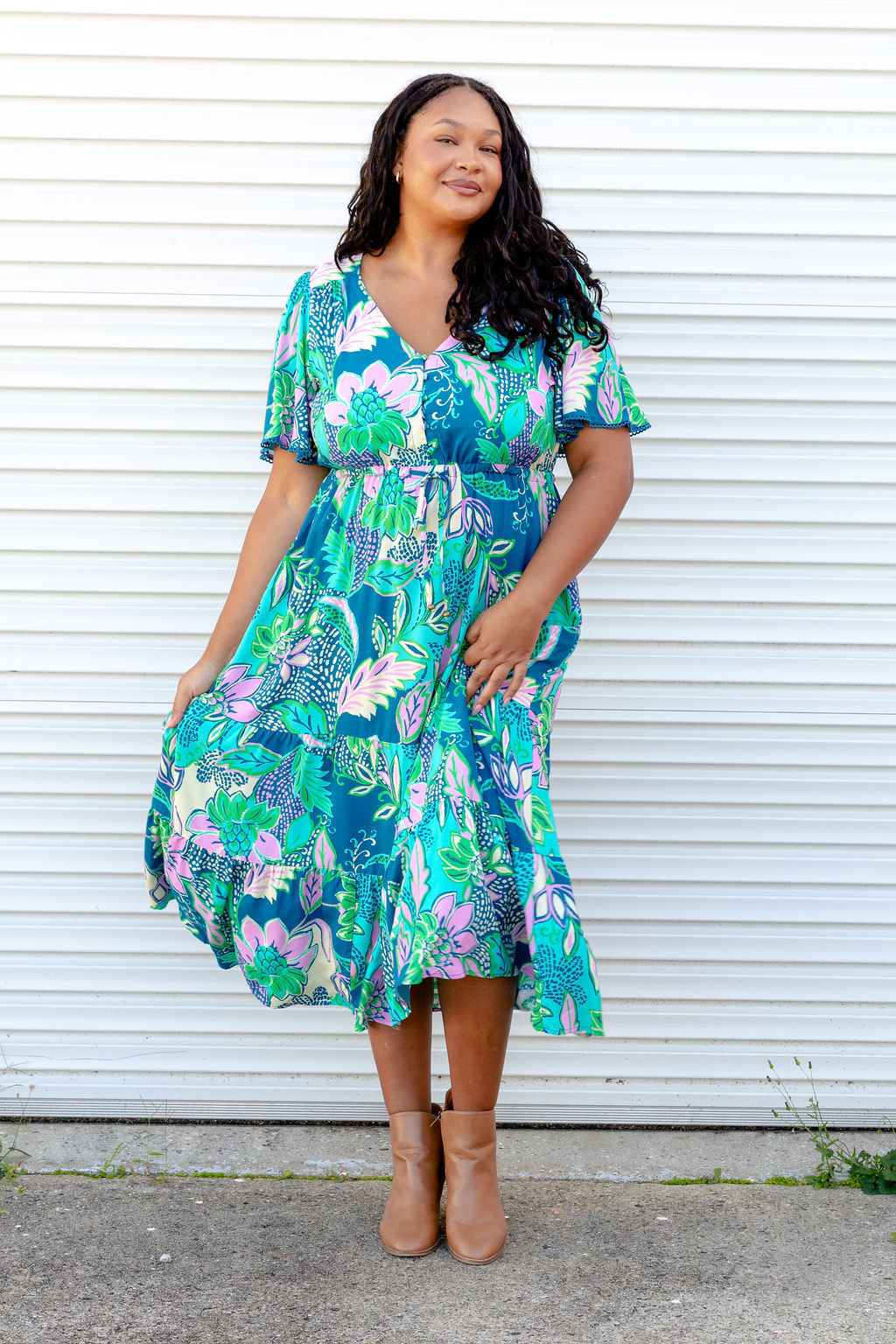Charlize Maxi Dress in Kosum Pink
