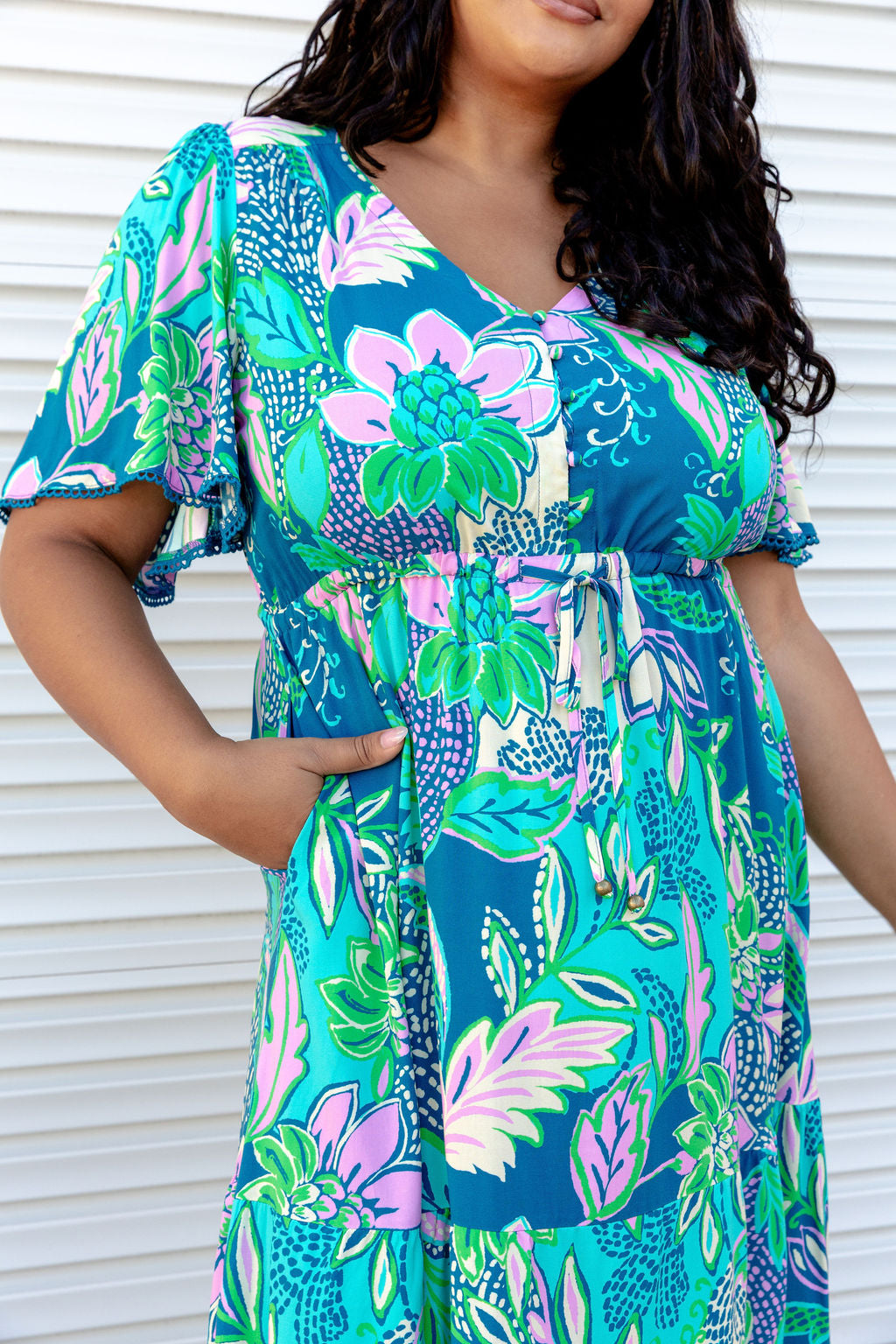 Charlize Maxi Dress in Kosum Pink