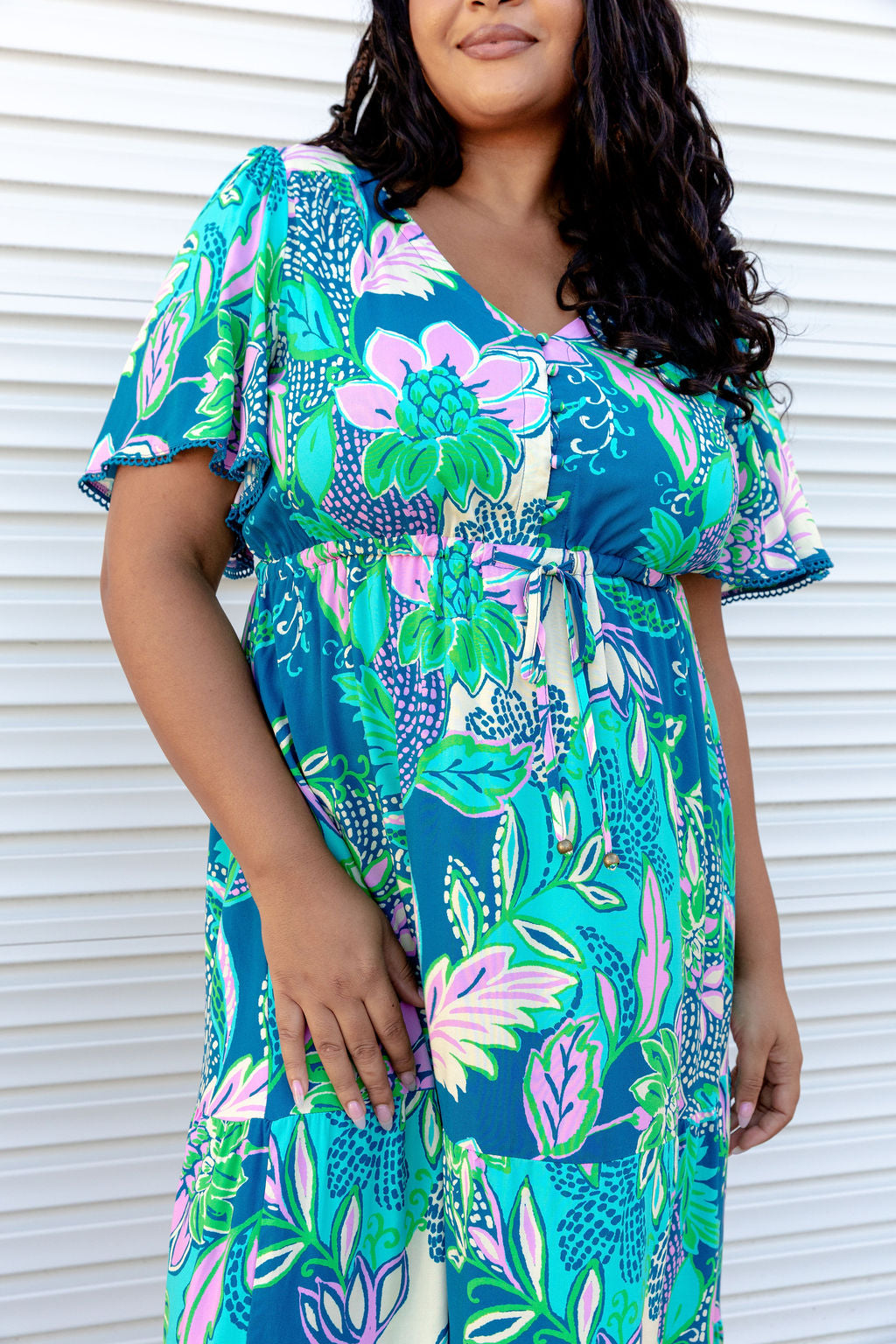 Charlize Maxi Dress in Kosum Pink