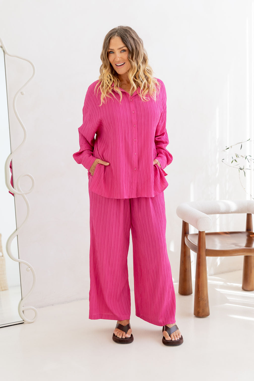 Camille Shirt in Hot Pink