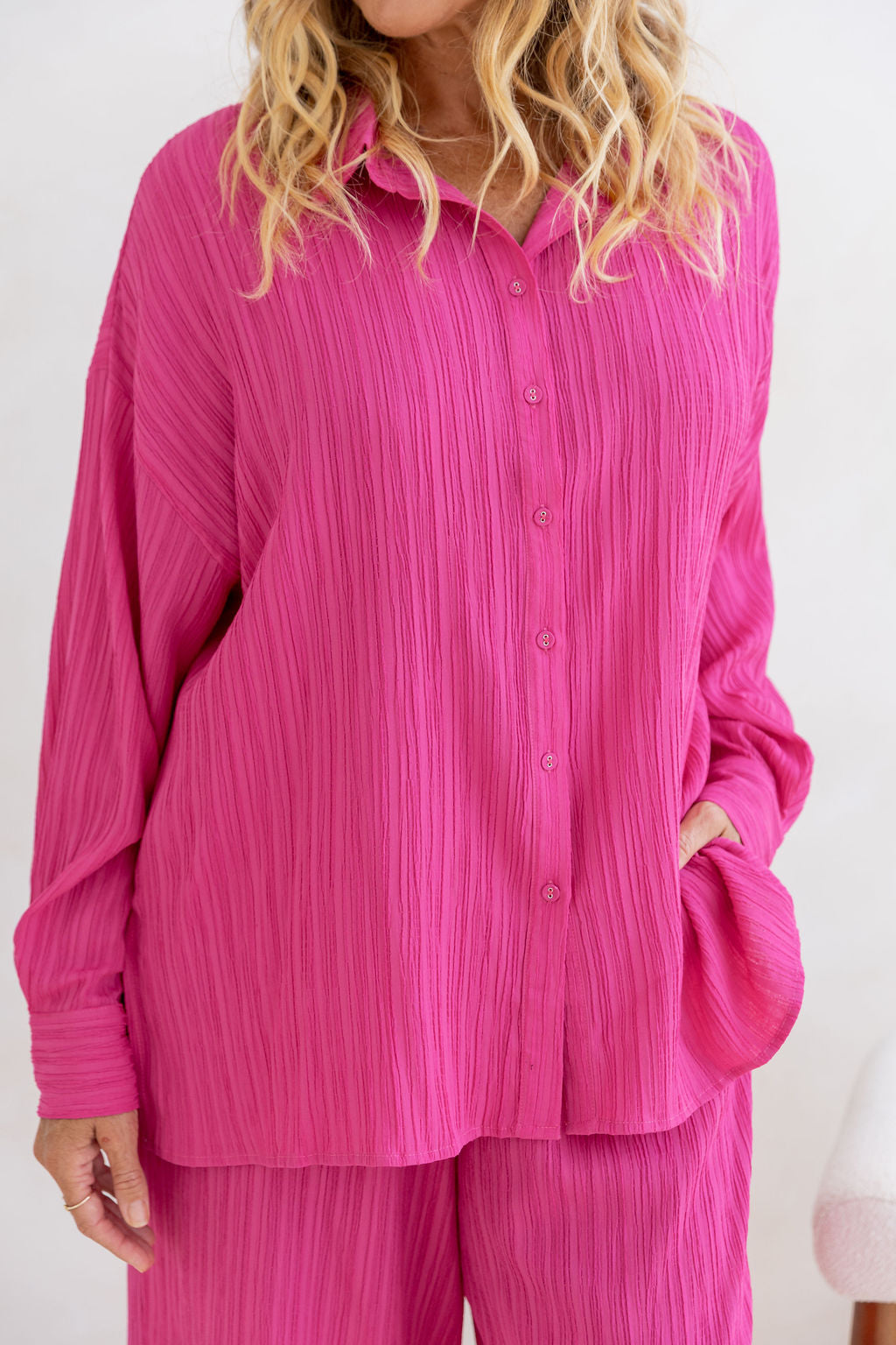 Camille Shirt in Hot Pink