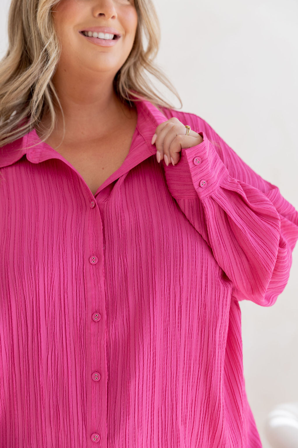 Camille Shirt in Hot Pink