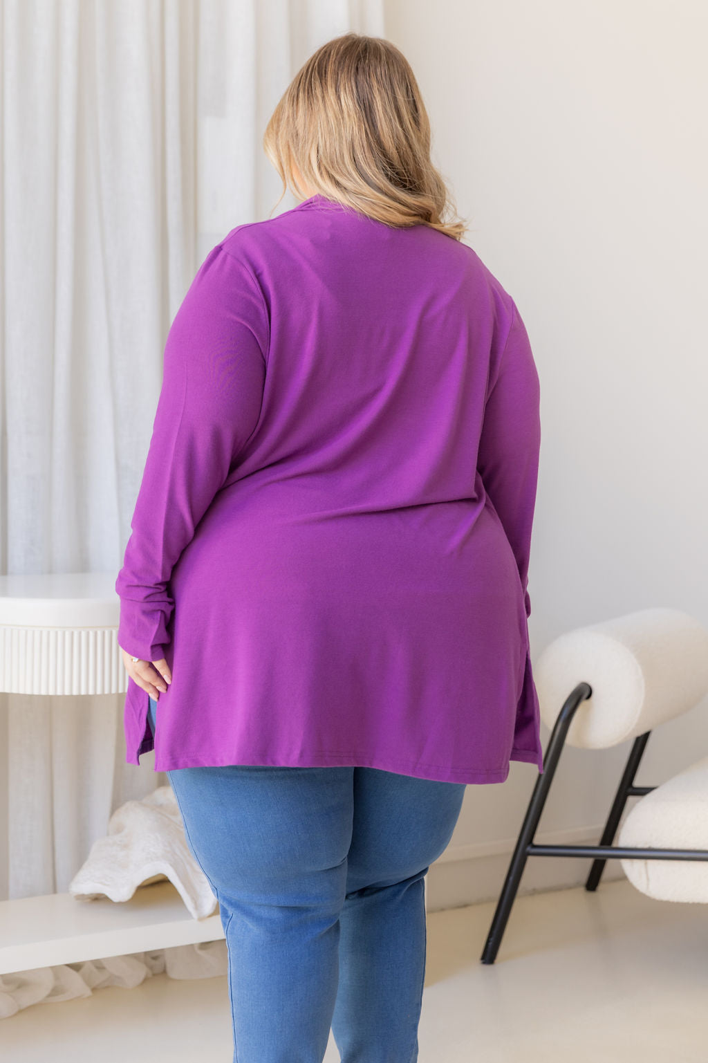 Jane Cardi Short Length in Purple
