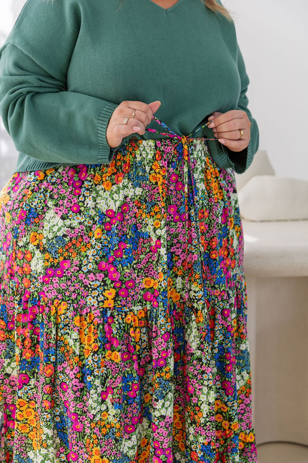 Carrie Skirt in Flower Field Dawn