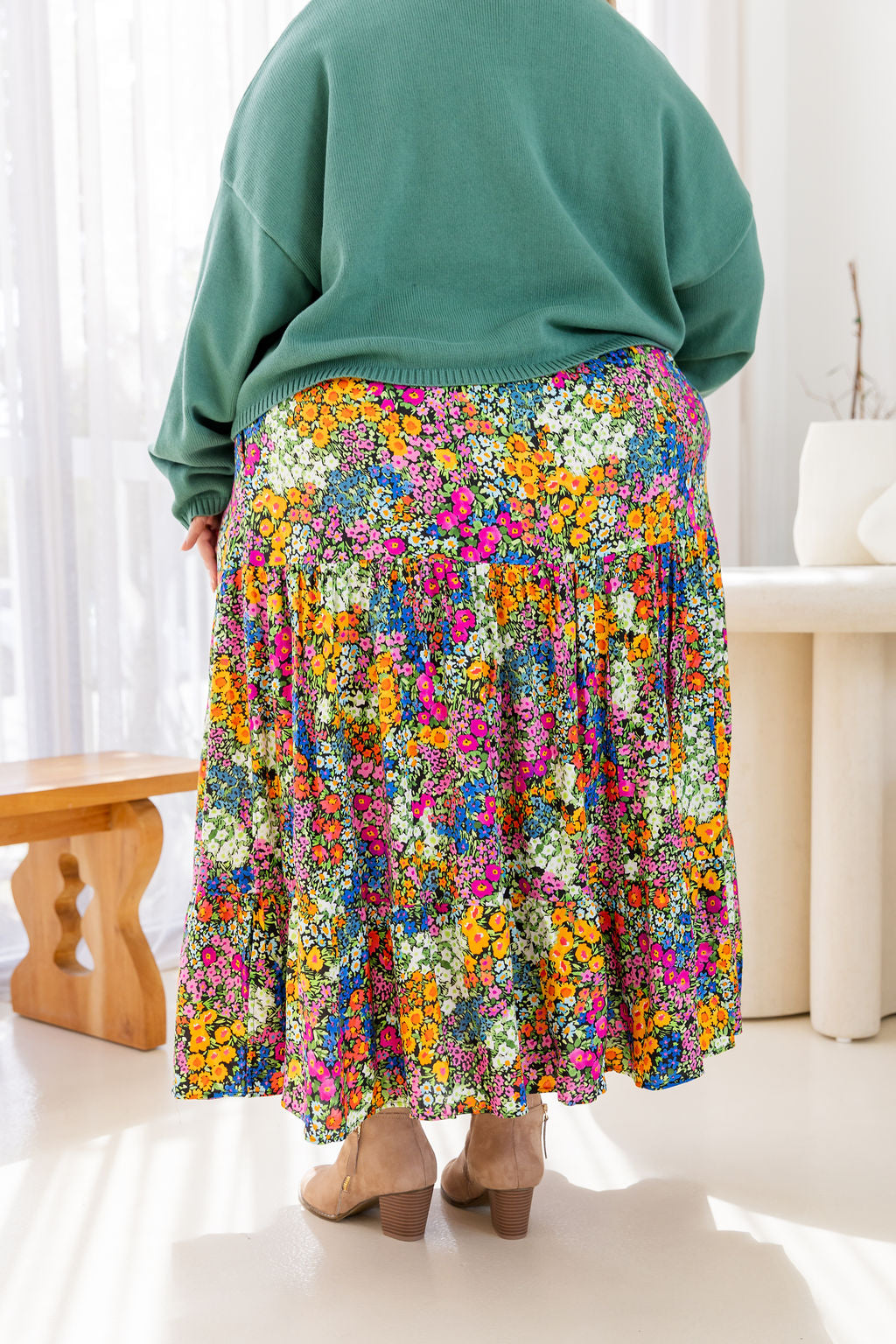 Carrie Skirt in Flower Field Dawn