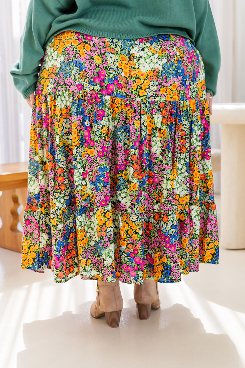 Carrie Skirt in Flower Field Dawn