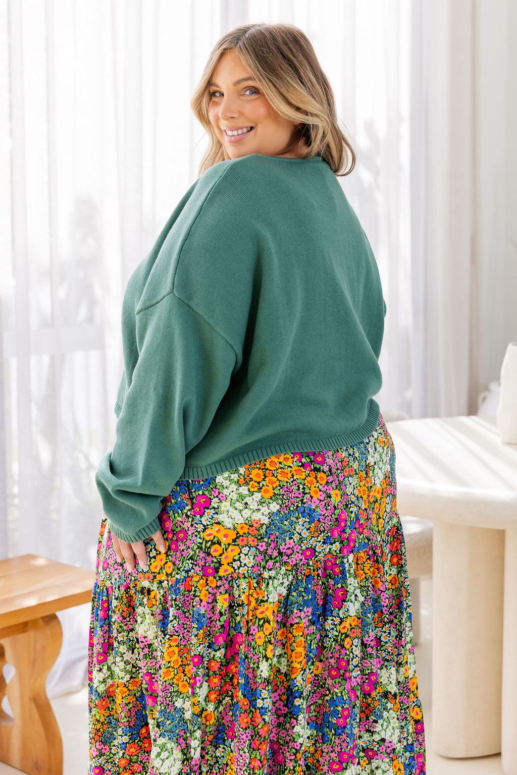 Blakely Crop Knit in Leaf Green