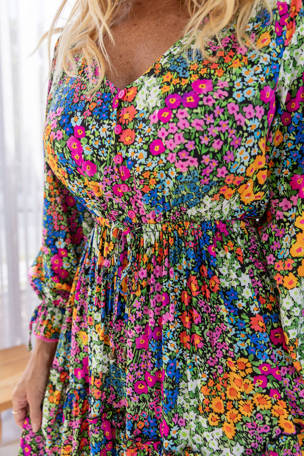 Cici Maxi Dress in Flower Field Dawn