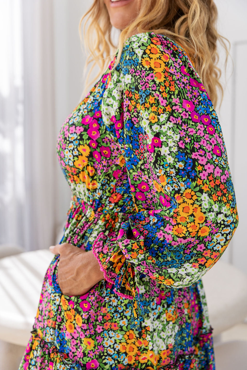 Cici Maxi Dress in Flower Field Dawn