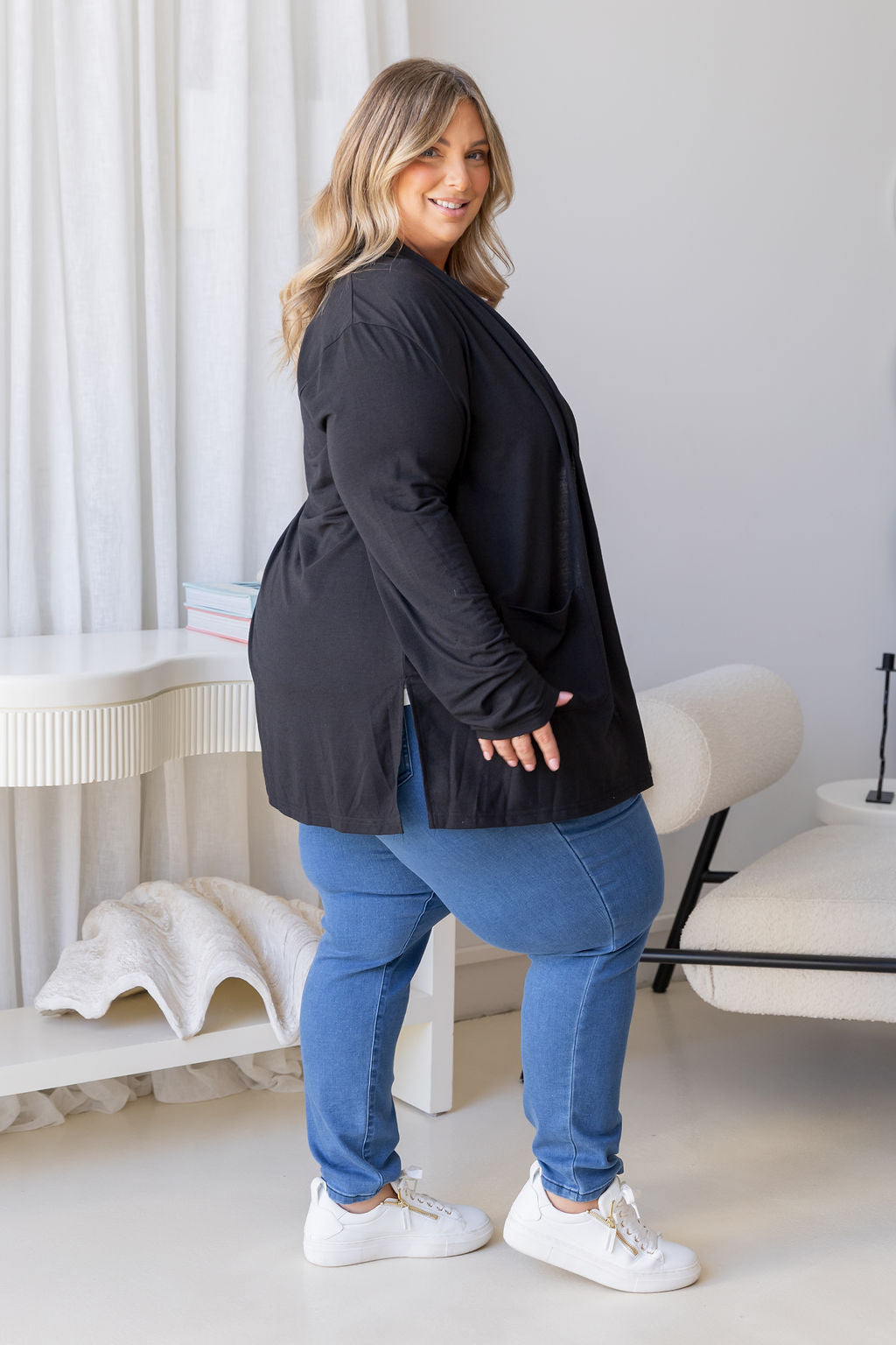 Jane Cardi Short Length in Black