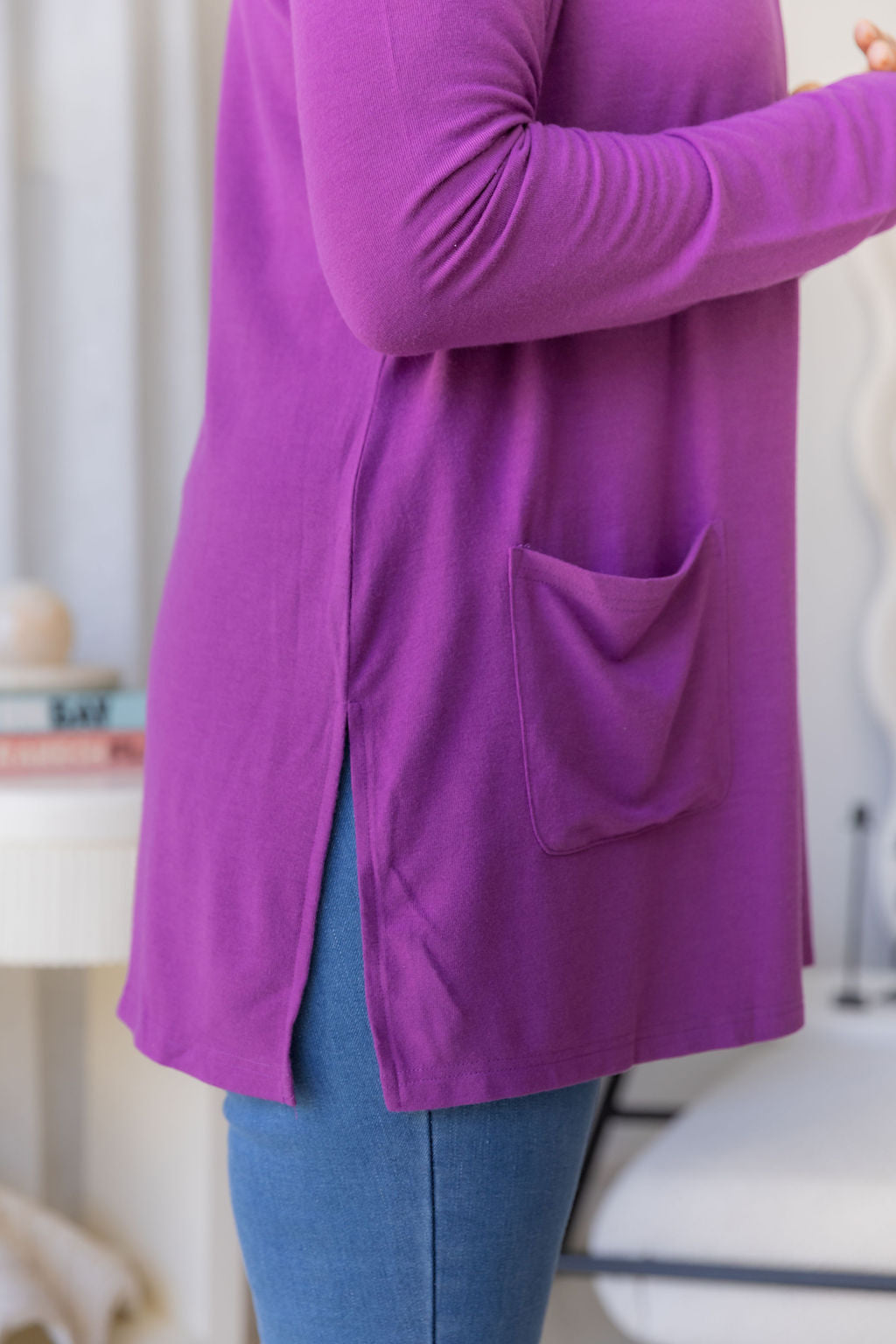 Jane Cardi Short Length in Purple