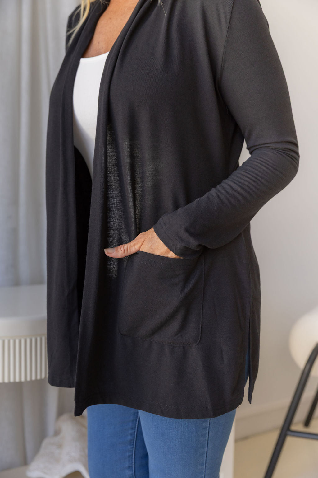 Jane Cardi Short Length in Black
