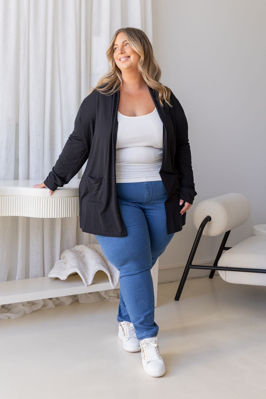 Jane Cardi Short Length in Black