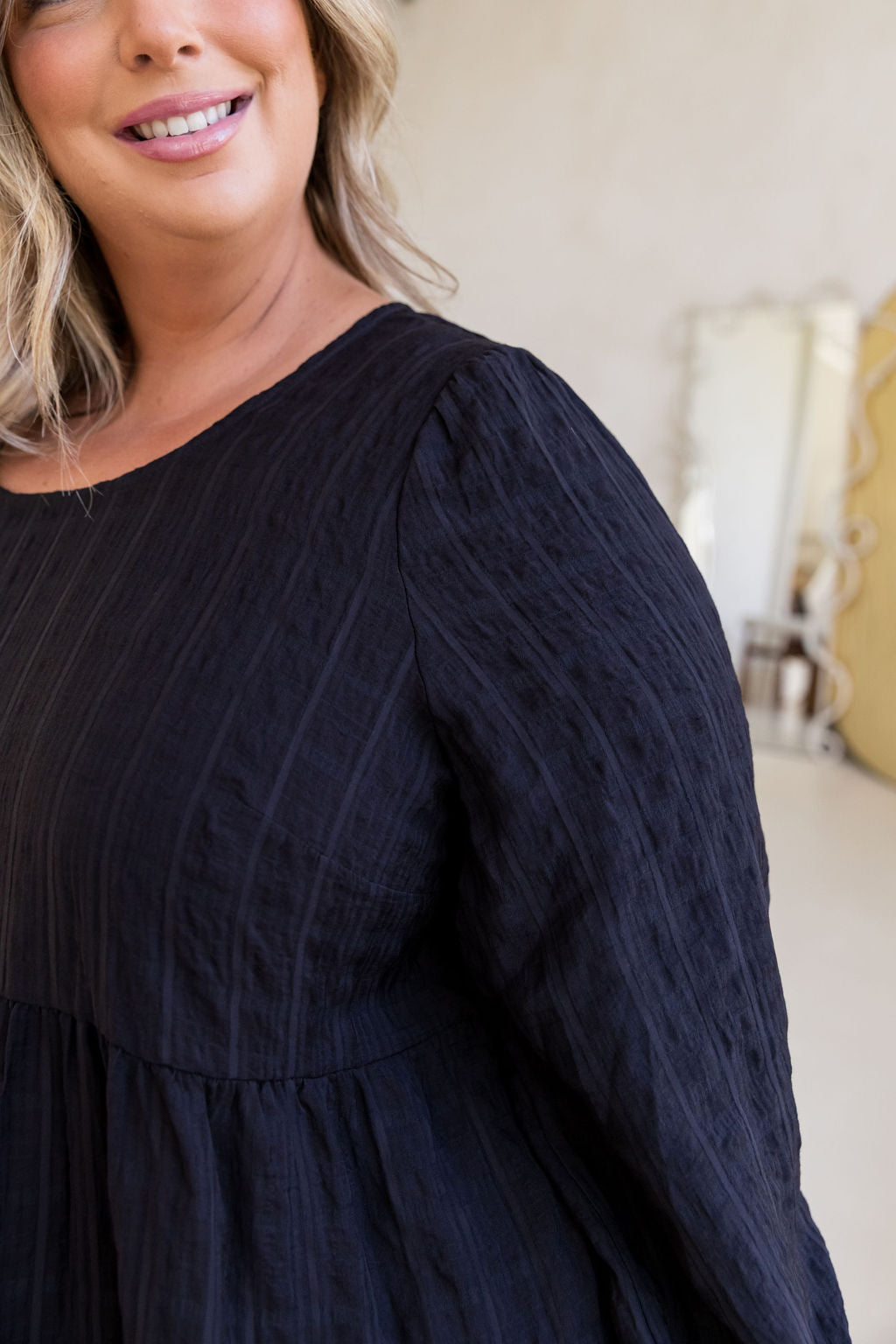 Long Sleeve Greta Dress in Black