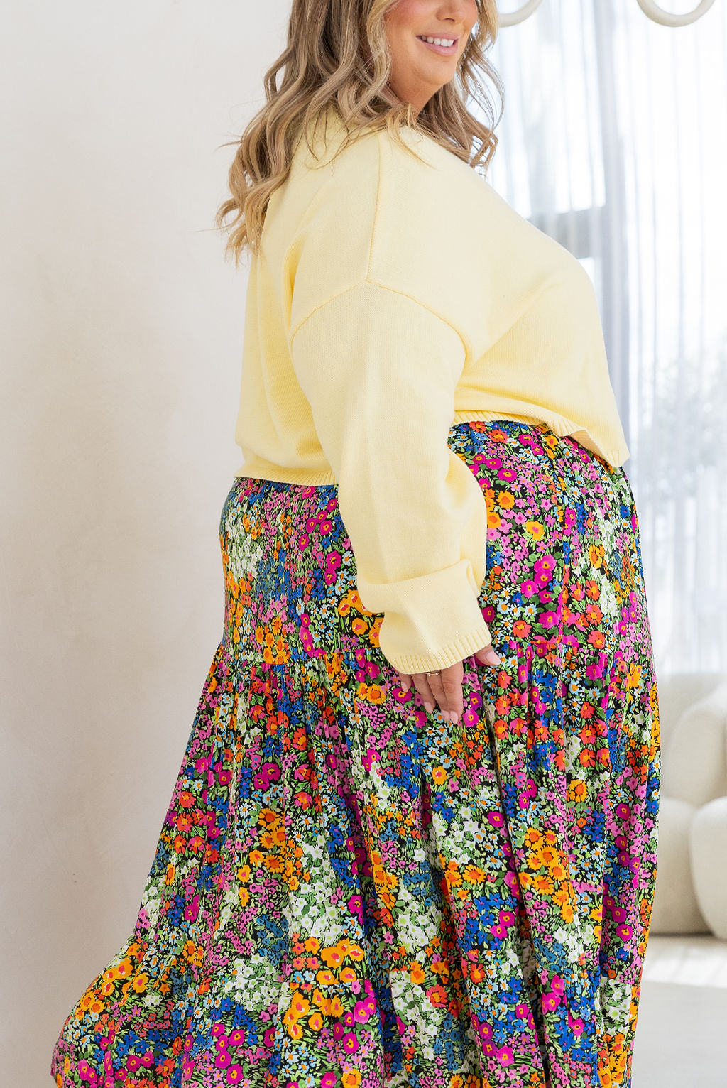 Carrie Skirt in Flower Field Dawn