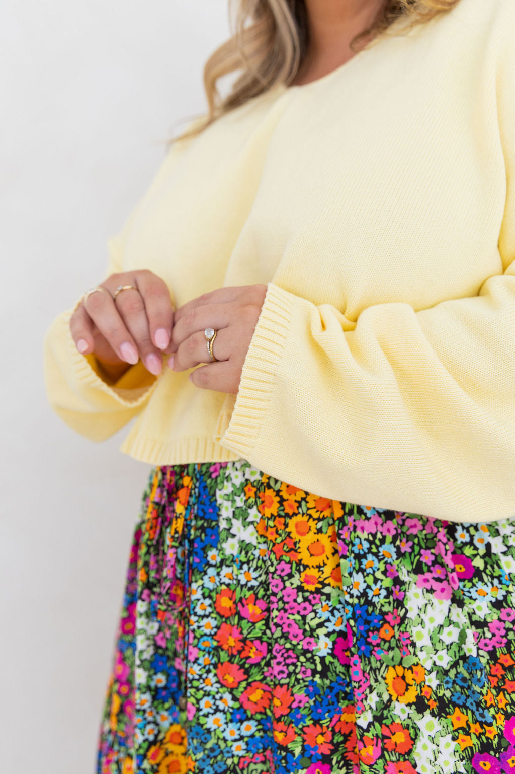 Blakely Crop Knit in Pastel Yellow