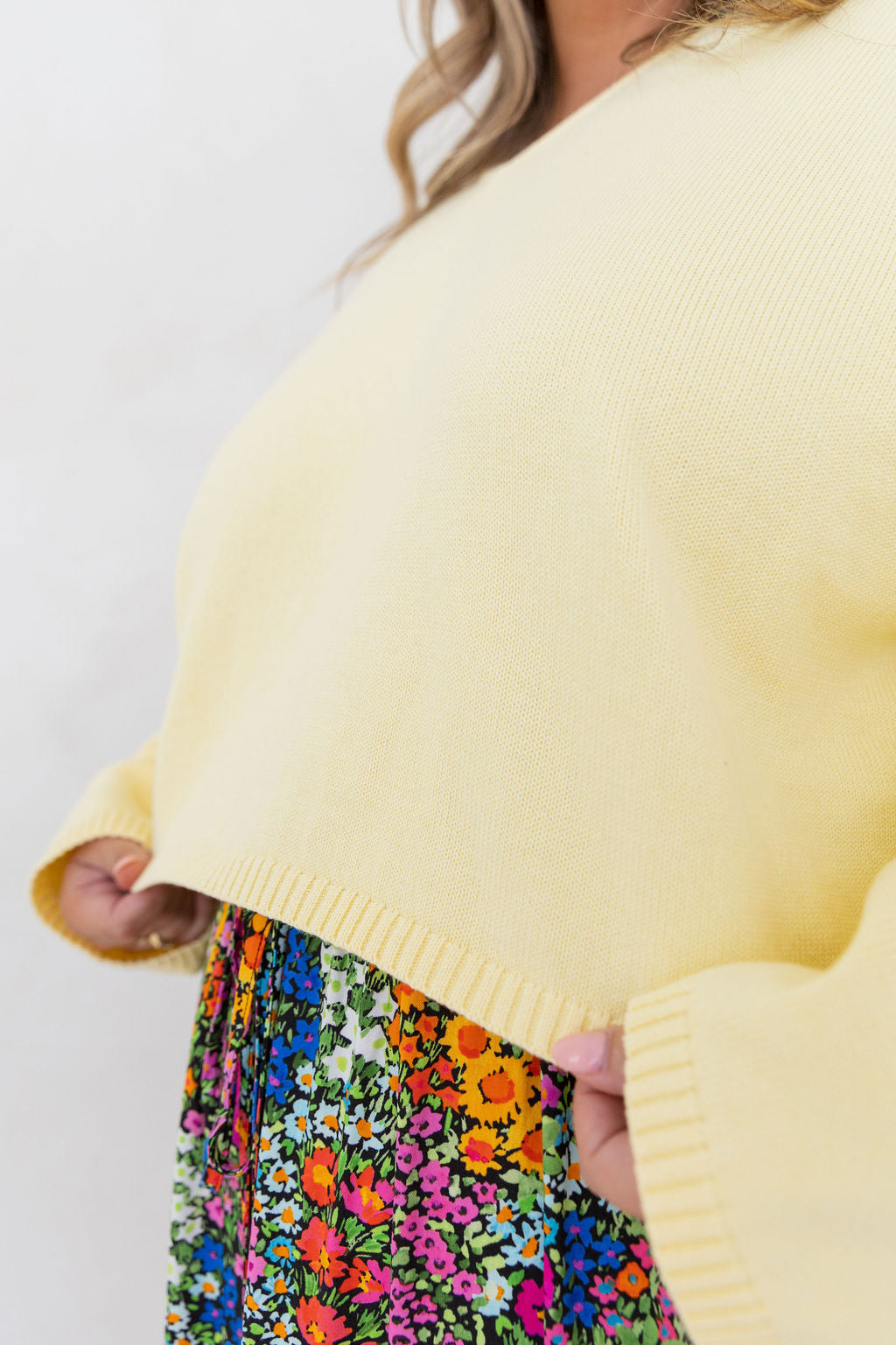 Blakely Crop Knit in Pastel Yellow